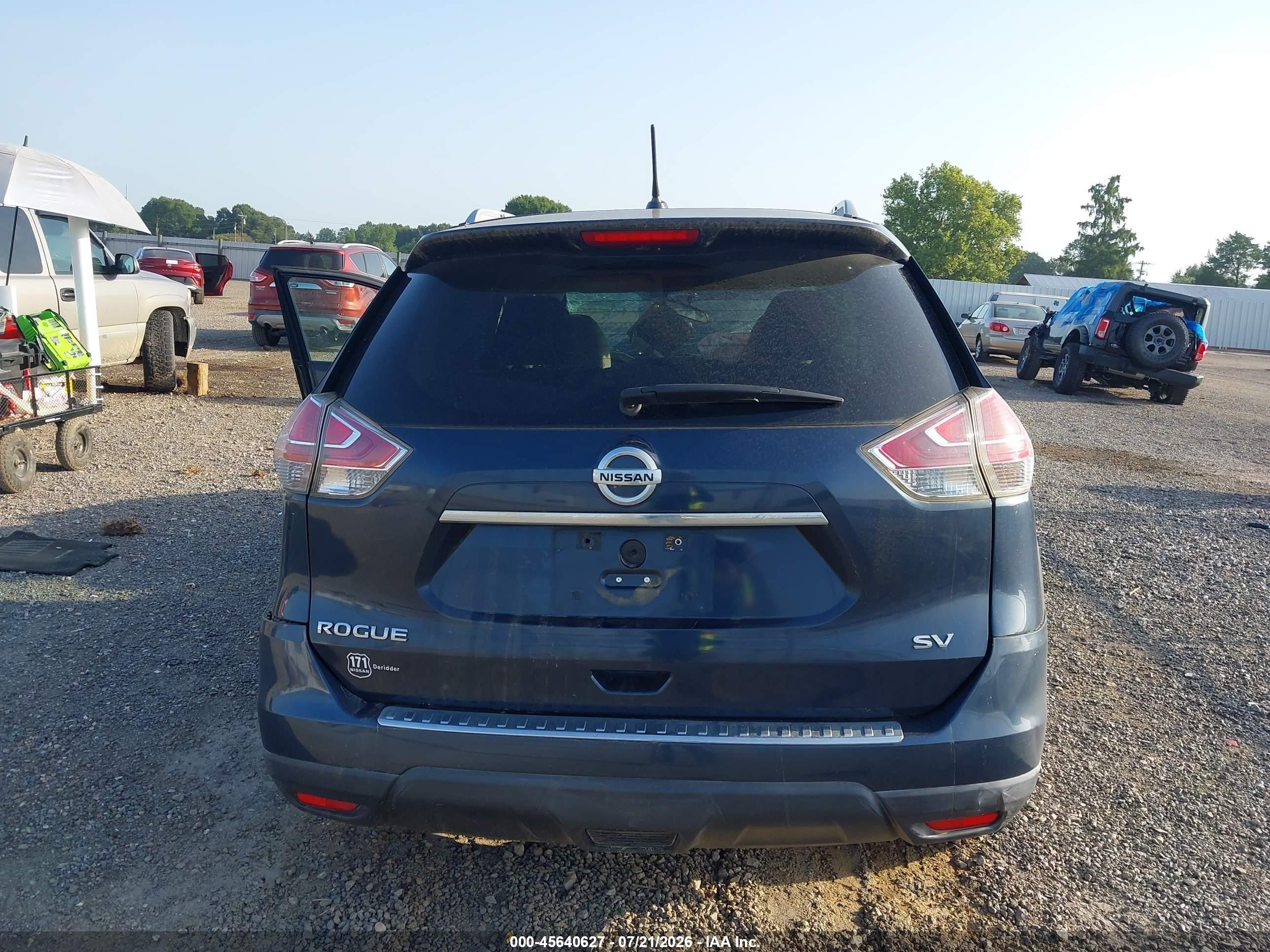 2015 Nissan Rogue Sv Синий vin: 5N1AT2ML0FC828211