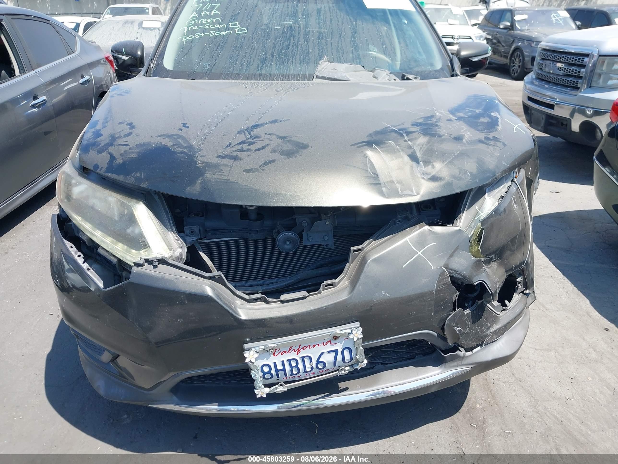 2015 Nissan Rogue S Green vin: 5N1AT2ML0FC849186
