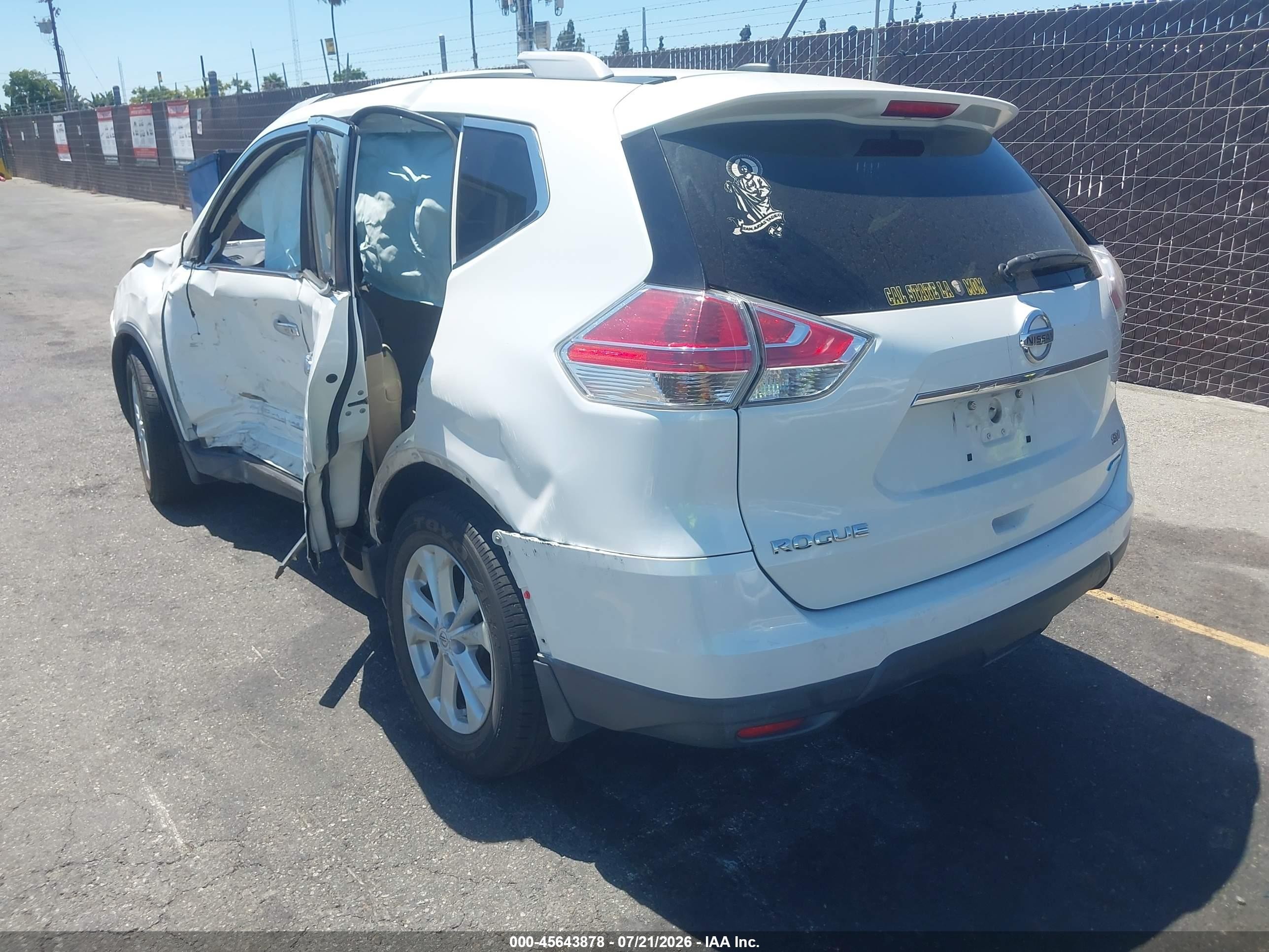 2014 Nissan Rogue Sv White vin: 5N1AT2ML1EC776778