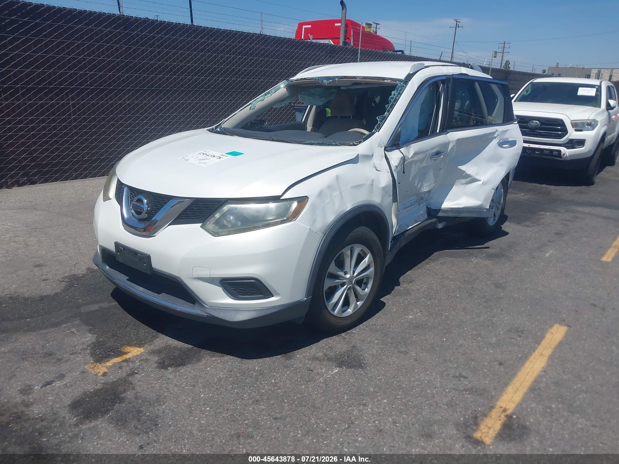 2014 Nissan Rogue Sv White vin: 5N1AT2ML1EC776778