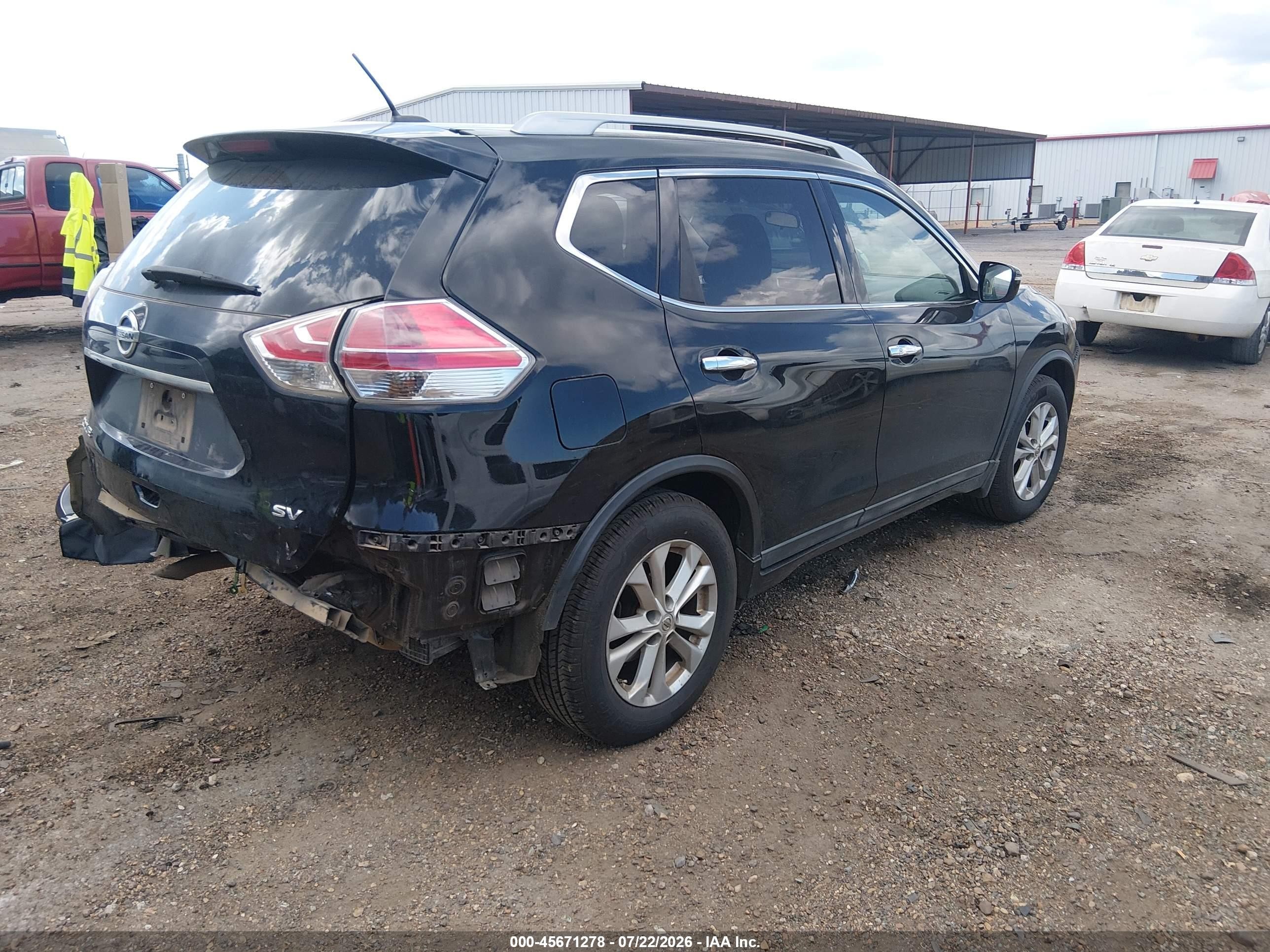 2015 Nissan Rogue Sv Black vin: 5N1AT2ML2FC751129
