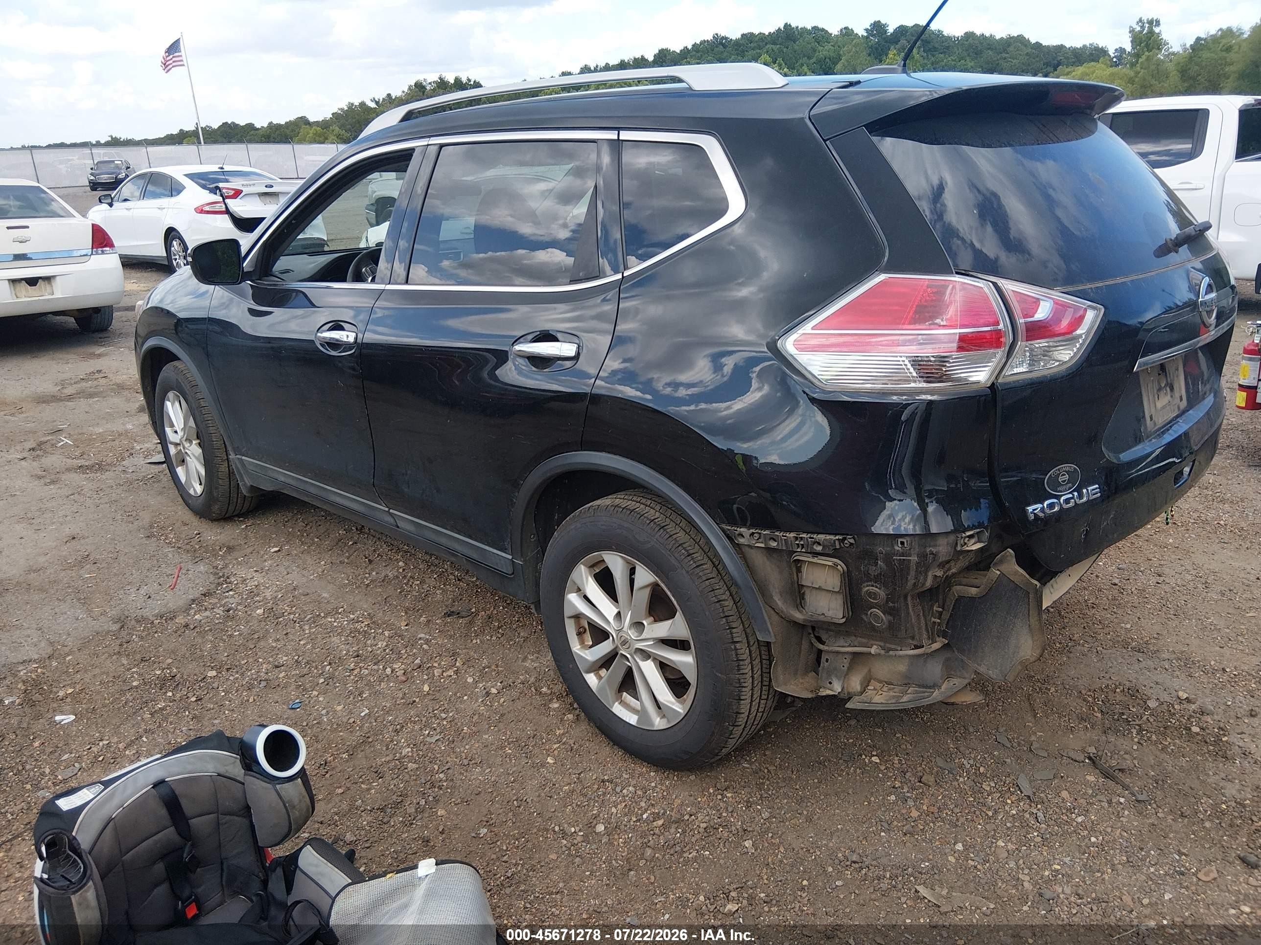 2015 Nissan Rogue Sv Black vin: 5N1AT2ML2FC751129