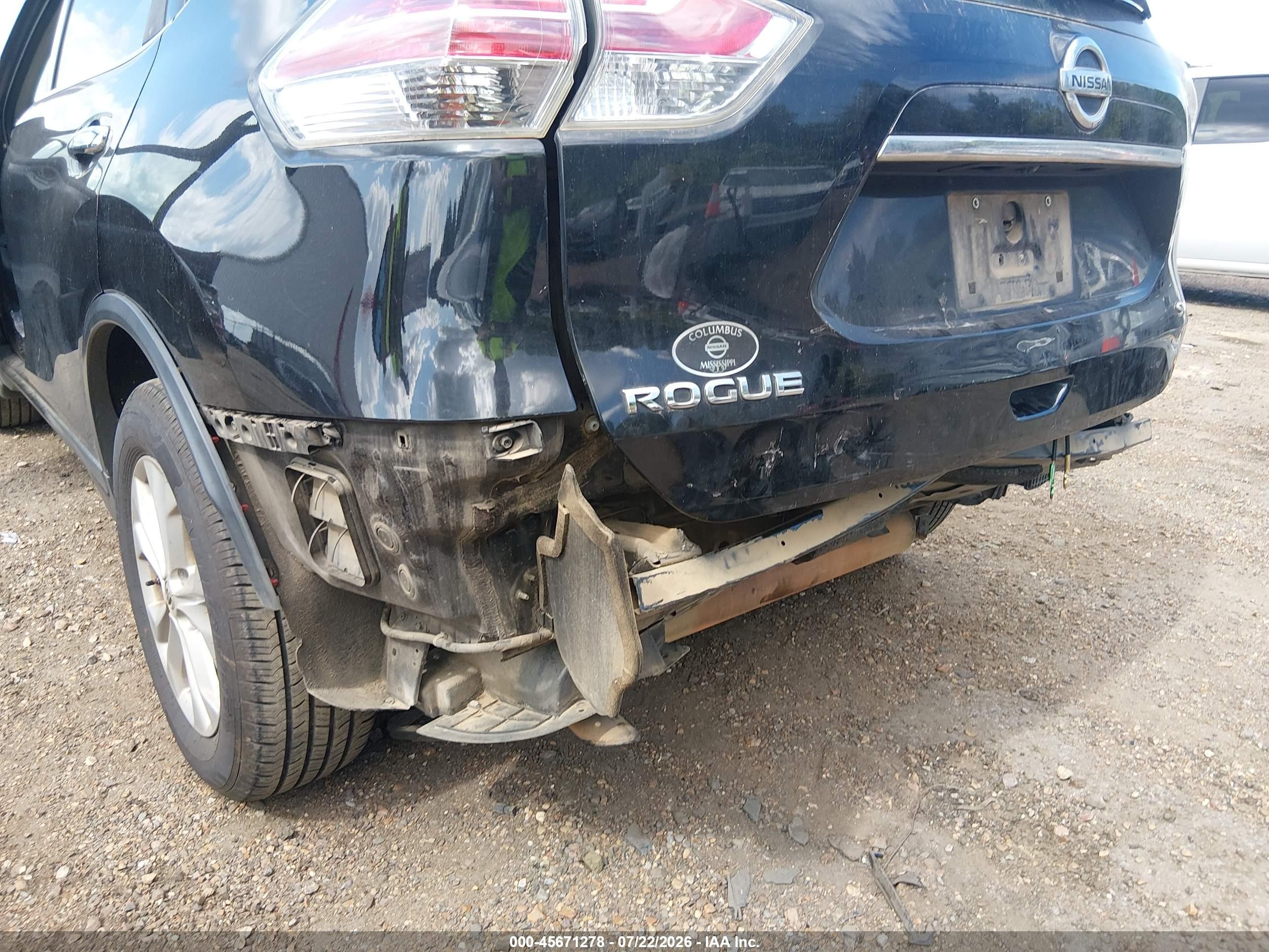 2015 Nissan Rogue Sv Black vin: 5N1AT2ML2FC751129