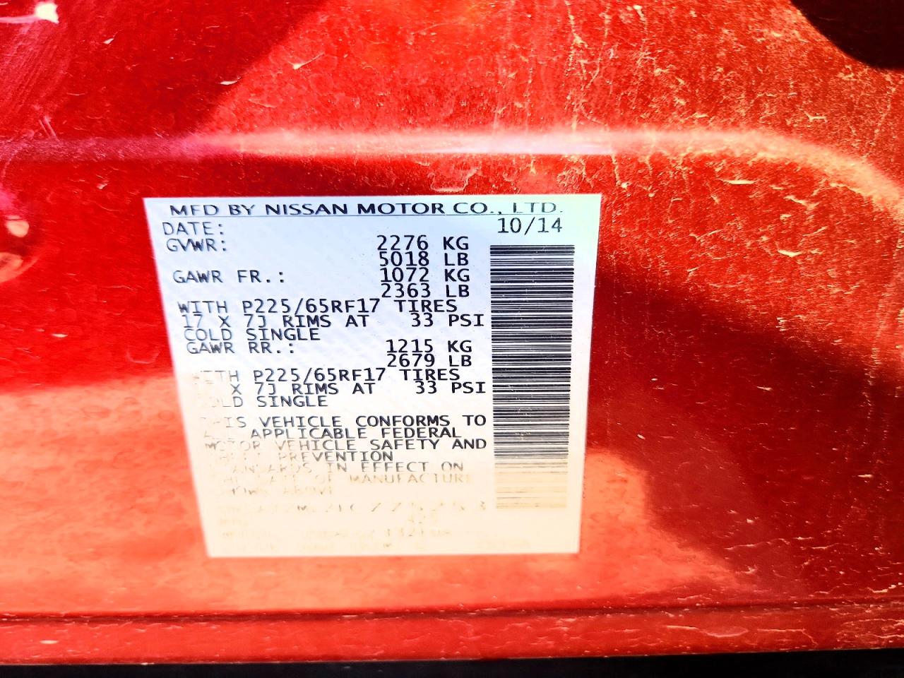 2015 Nissan Rogue Sv Red vin: 5N1AT2ML2FC775253