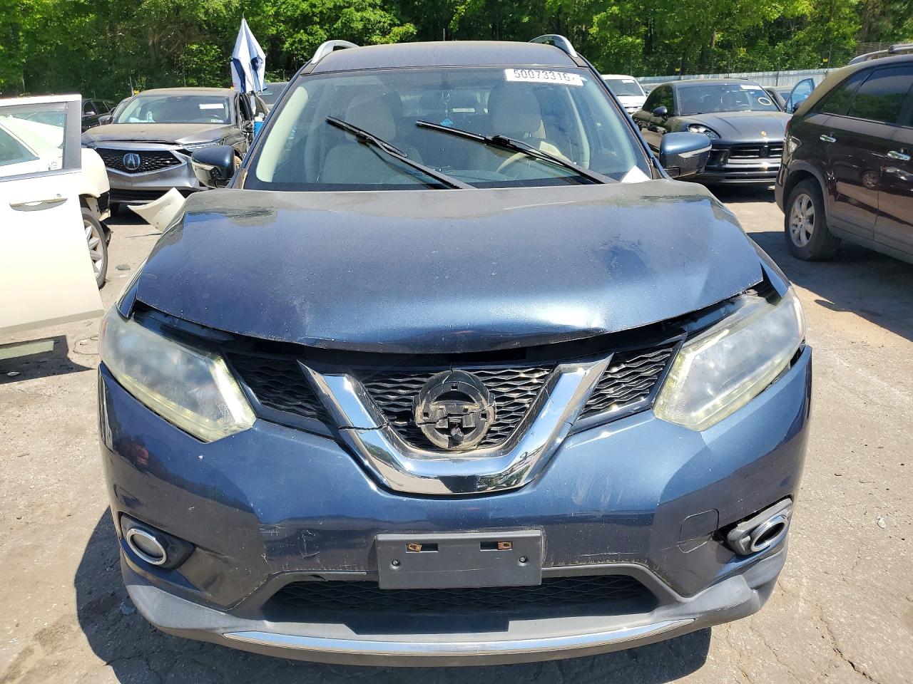 2015 Nissan Rogue Sv Blue vin: 5N1AT2ML3FC759854