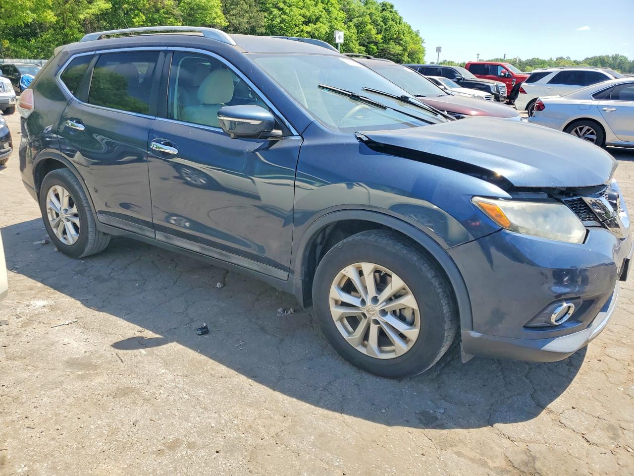 2015 Nissan Rogue Sv Blue vin: 5N1AT2ML3FC759854