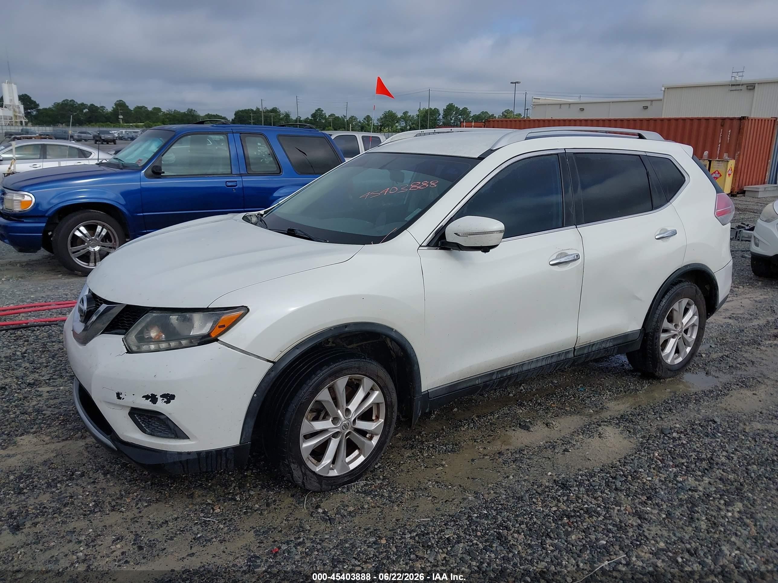 2015 Nissan Rogue Sv White vin: 5N1AT2ML3FC761359