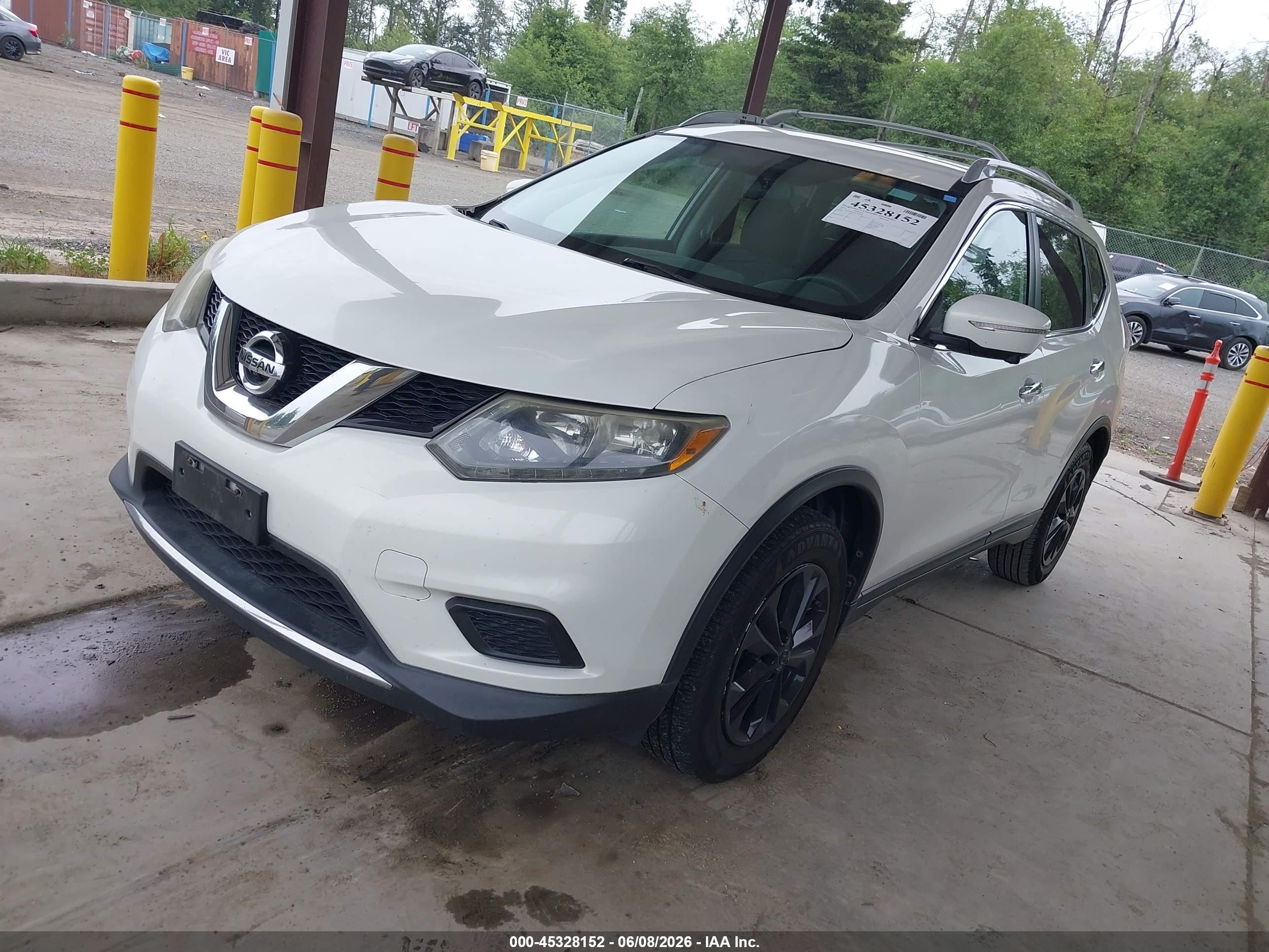 2014 Nissan Rogue Sv White vin: 5N1AT2ML6EC805448
