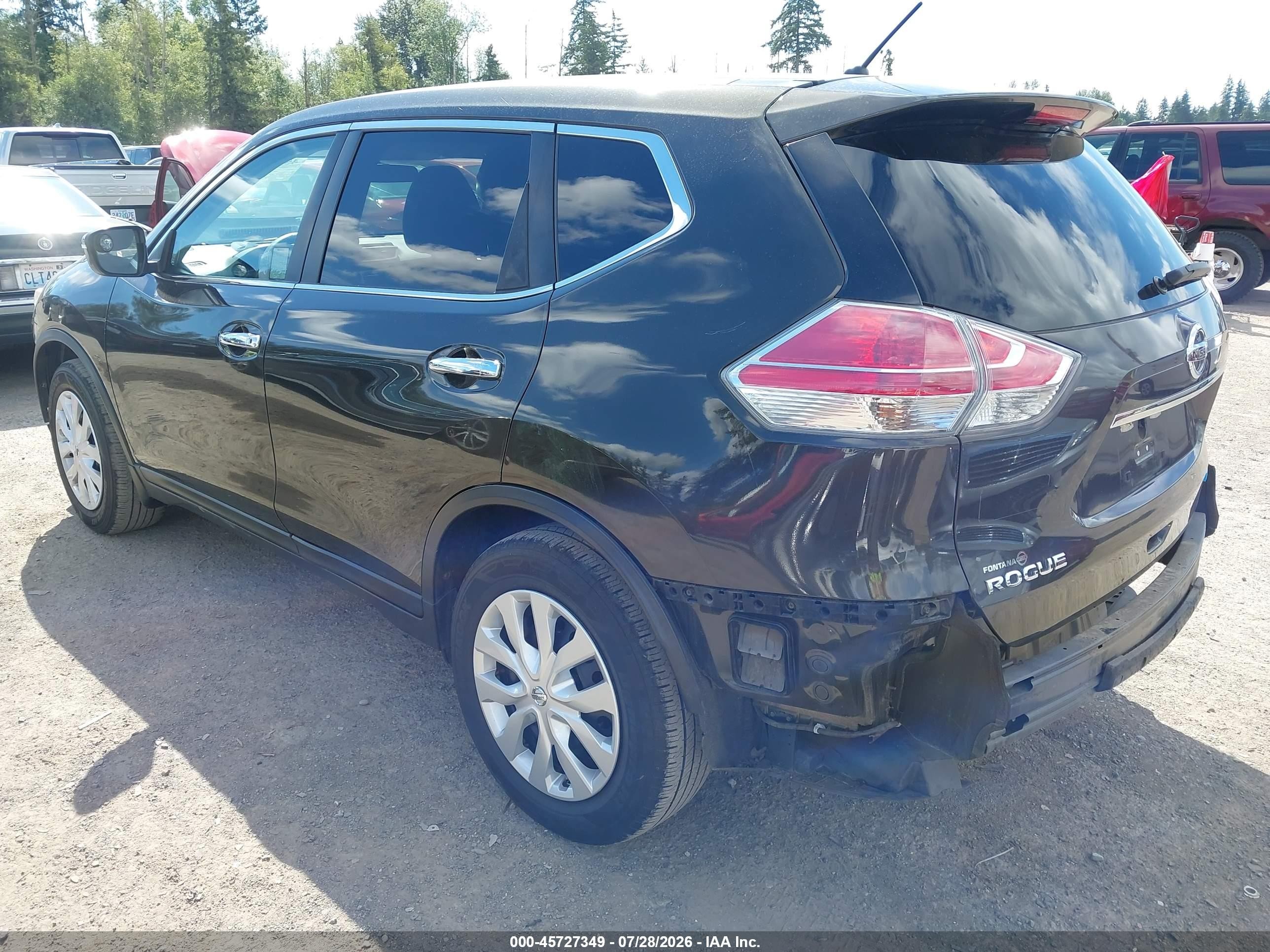 2014 Nissan Rogue S Black vin: 5N1AT2ML7EC784691