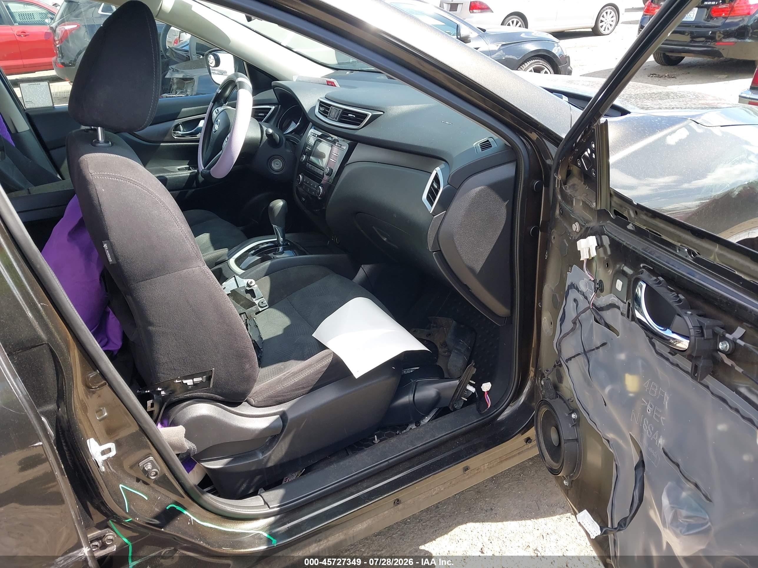 2014 Nissan Rogue S Black vin: 5N1AT2ML7EC784691