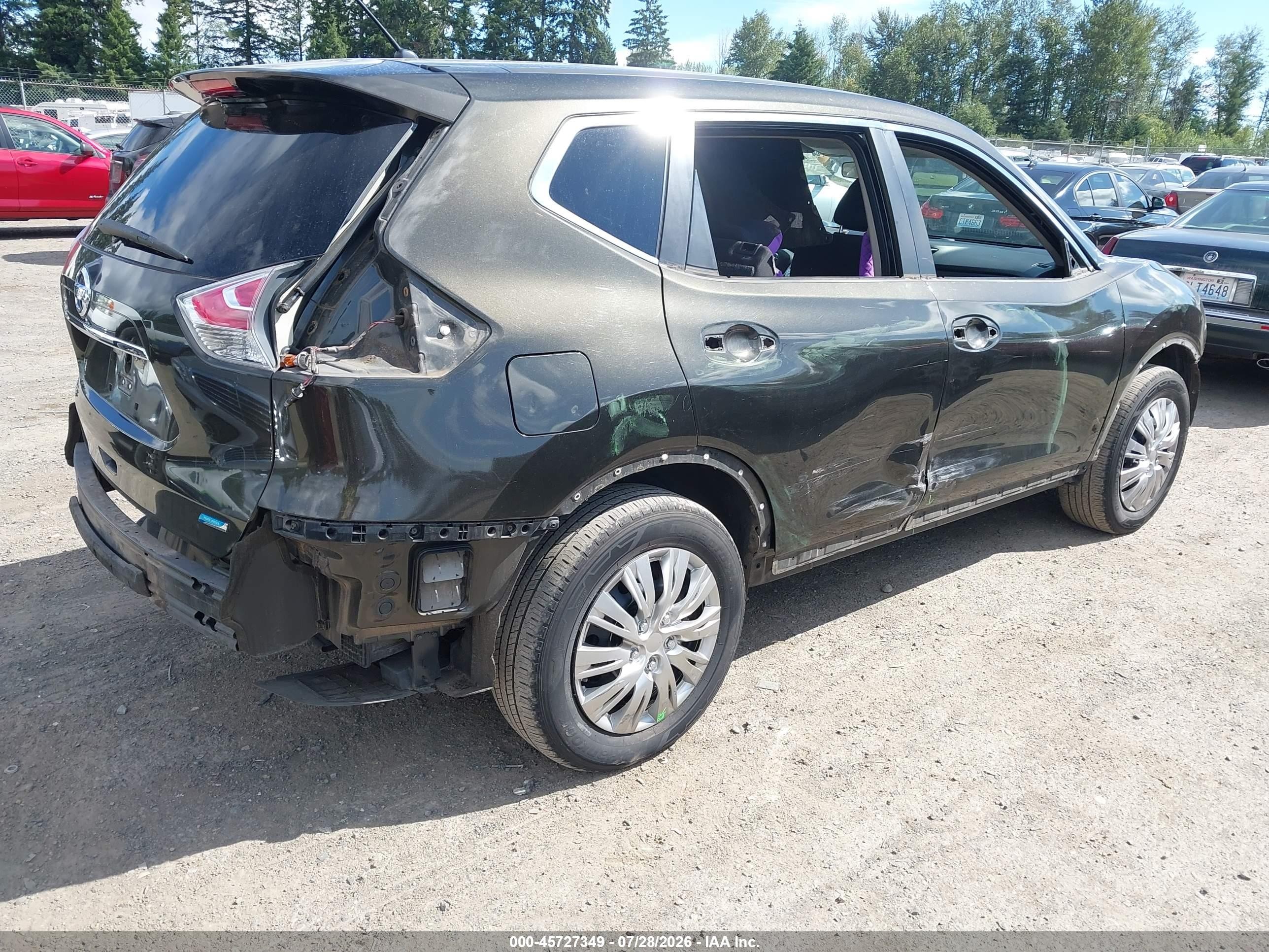 2014 Nissan Rogue S Black vin: 5N1AT2ML7EC784691