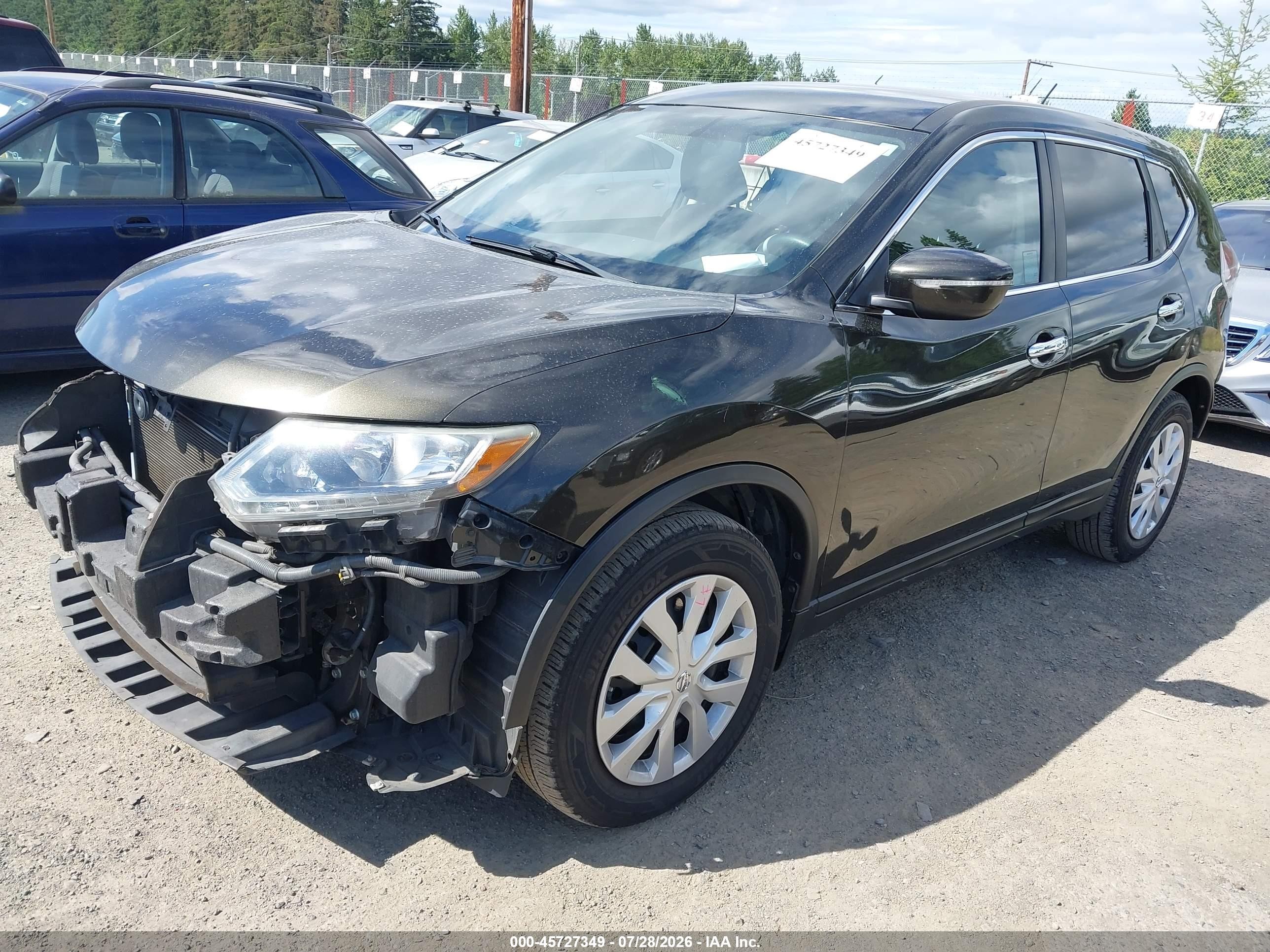 2014 Nissan Rogue S Black vin: 5N1AT2ML7EC784691