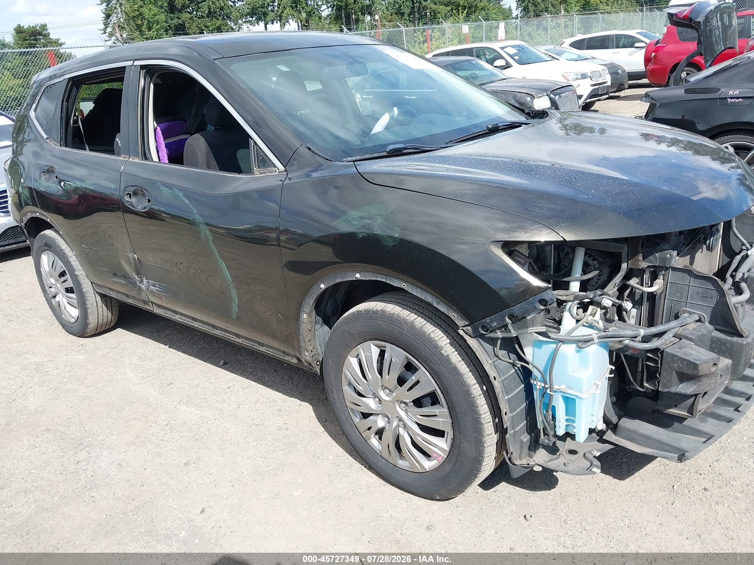 2014 Nissan Rogue S Black vin: 5N1AT2ML7EC784691