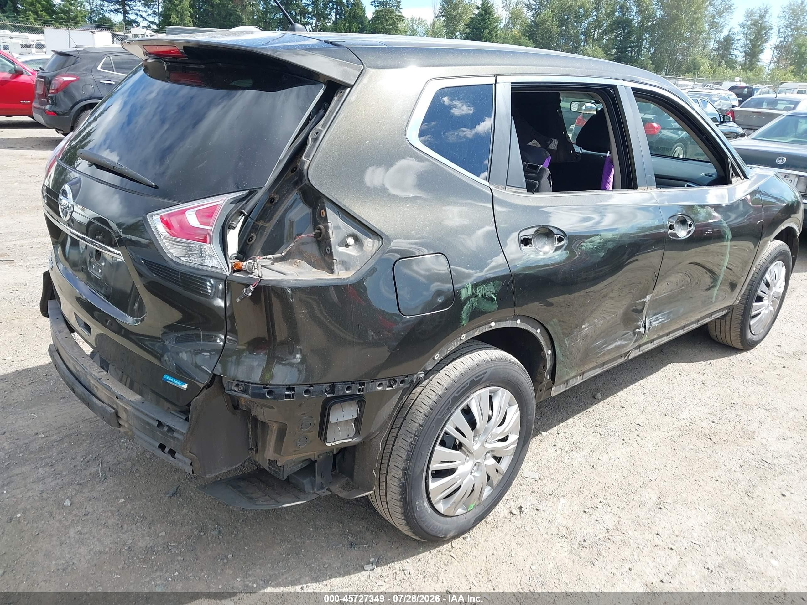 2014 Nissan Rogue S Black vin: 5N1AT2ML7EC784691