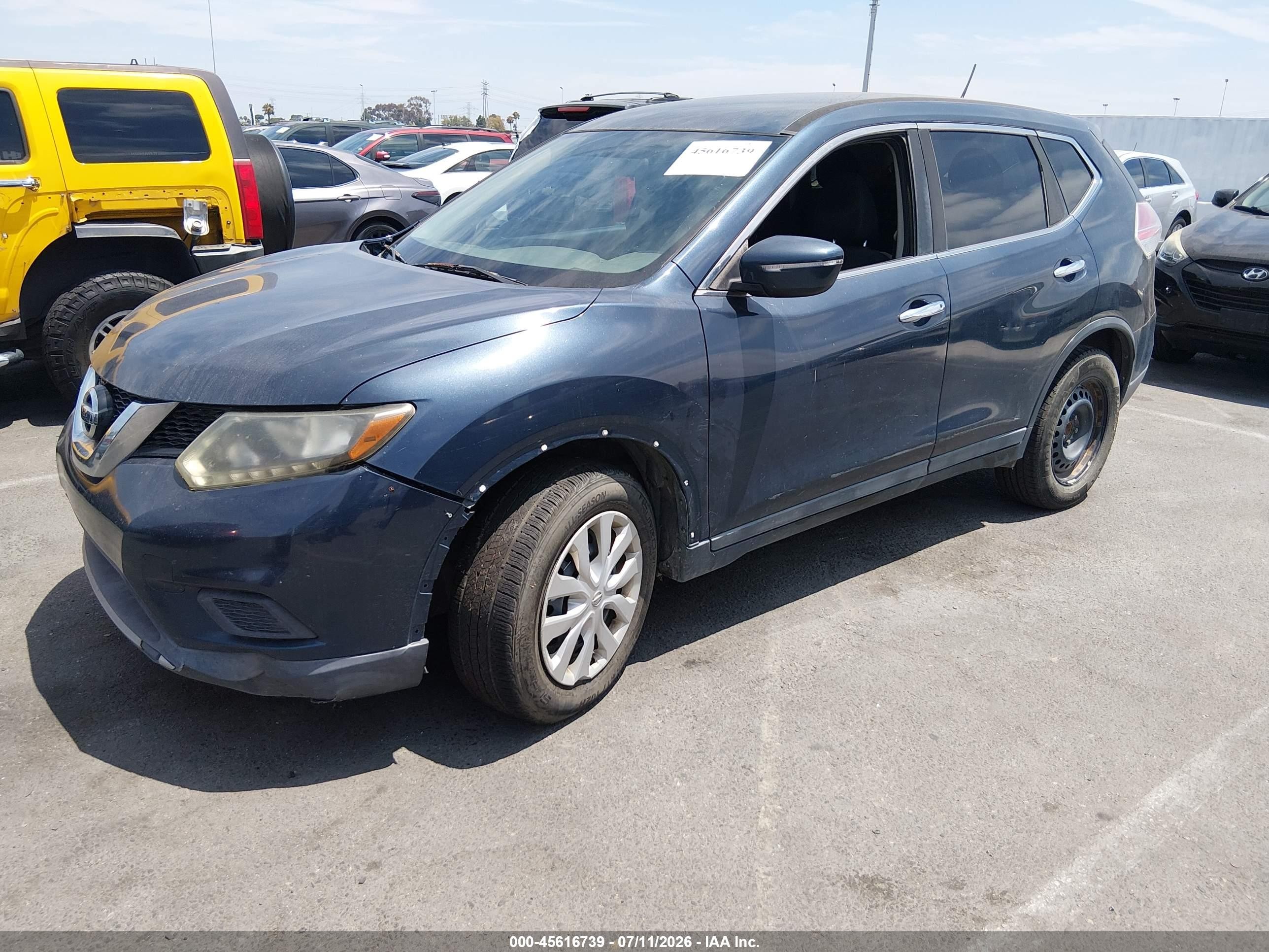 2015 Nissan Rogue S Blue vin: 5N1AT2ML7FC897882