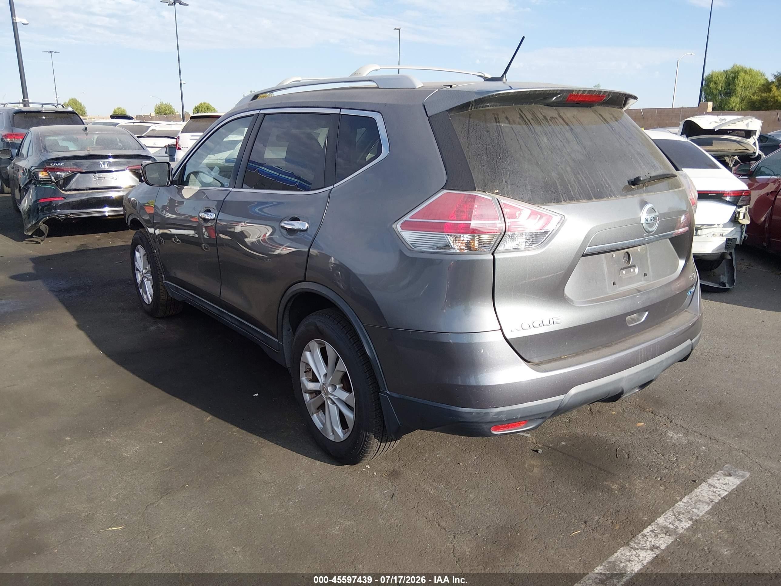 2014 Nissan Rogue Sv Gray vin: 5N1AT2ML8EC803006
