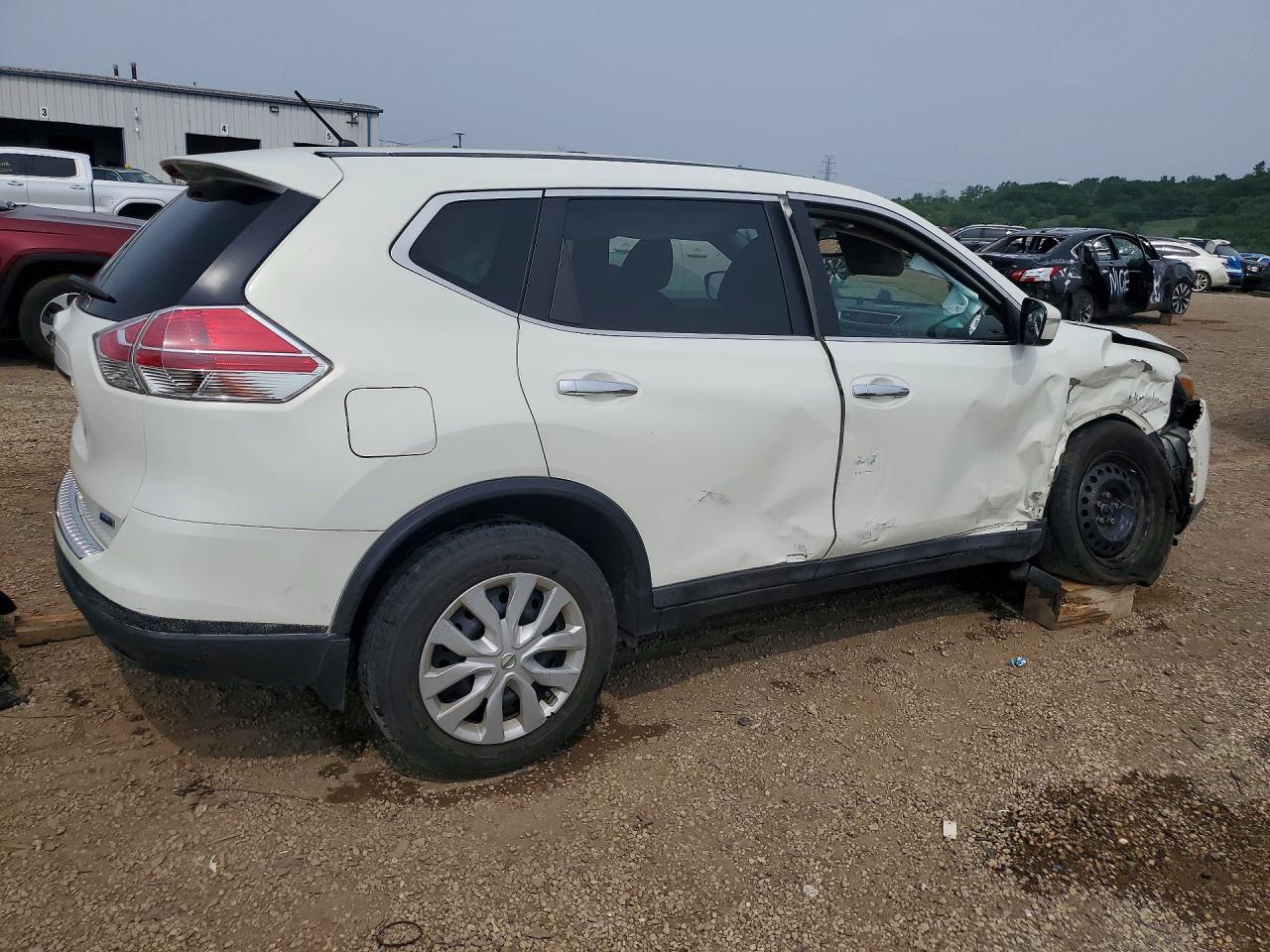 2014 Nissan Rogue S White vin: 5N1AT2ML8EC828813