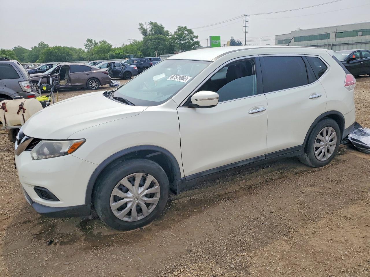 2014 Nissan Rogue S White vin: 5N1AT2ML8EC828813