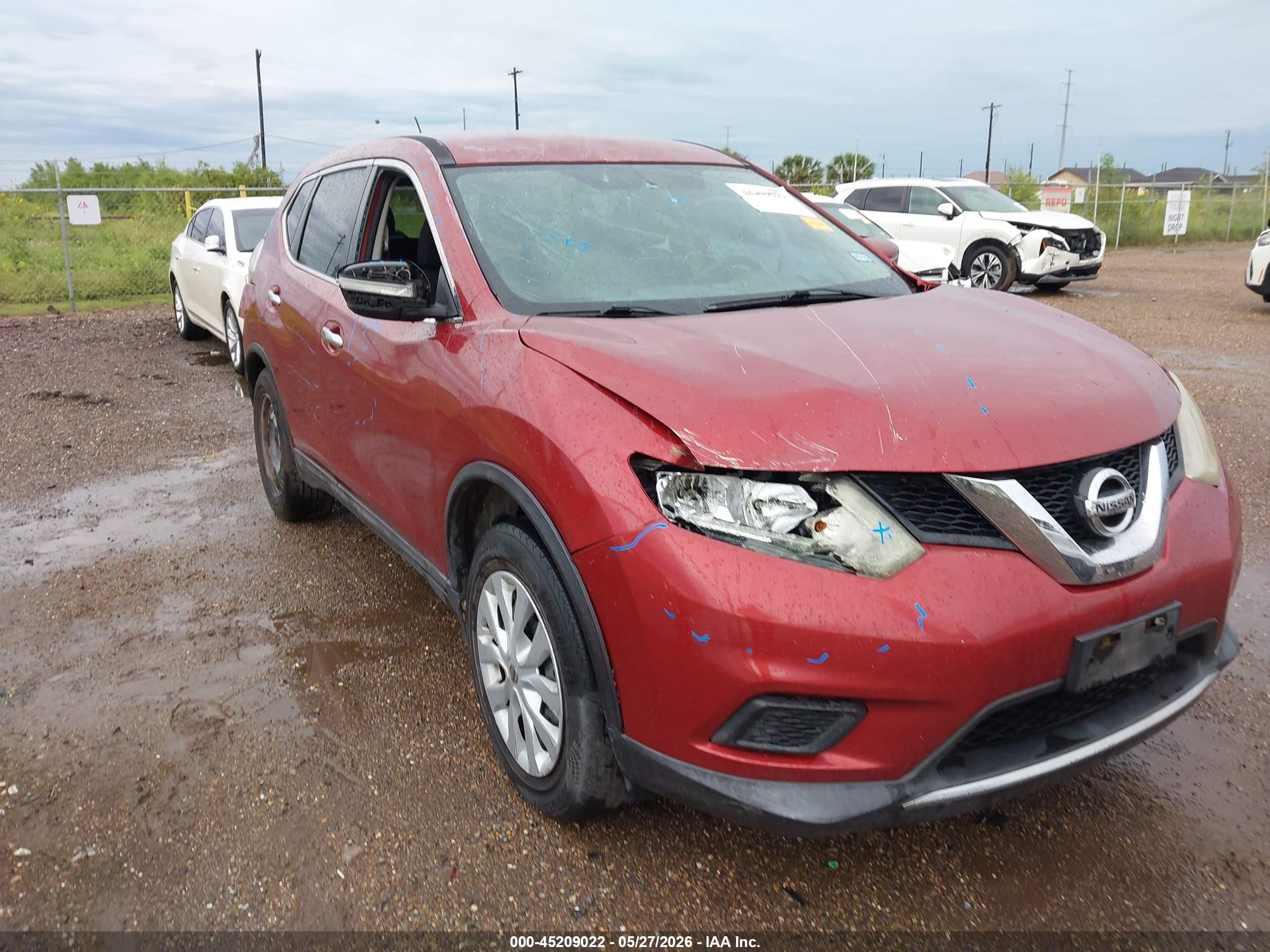 2014 Nissan Rogue S Красный vin: 5N1AT2ML8EC837429