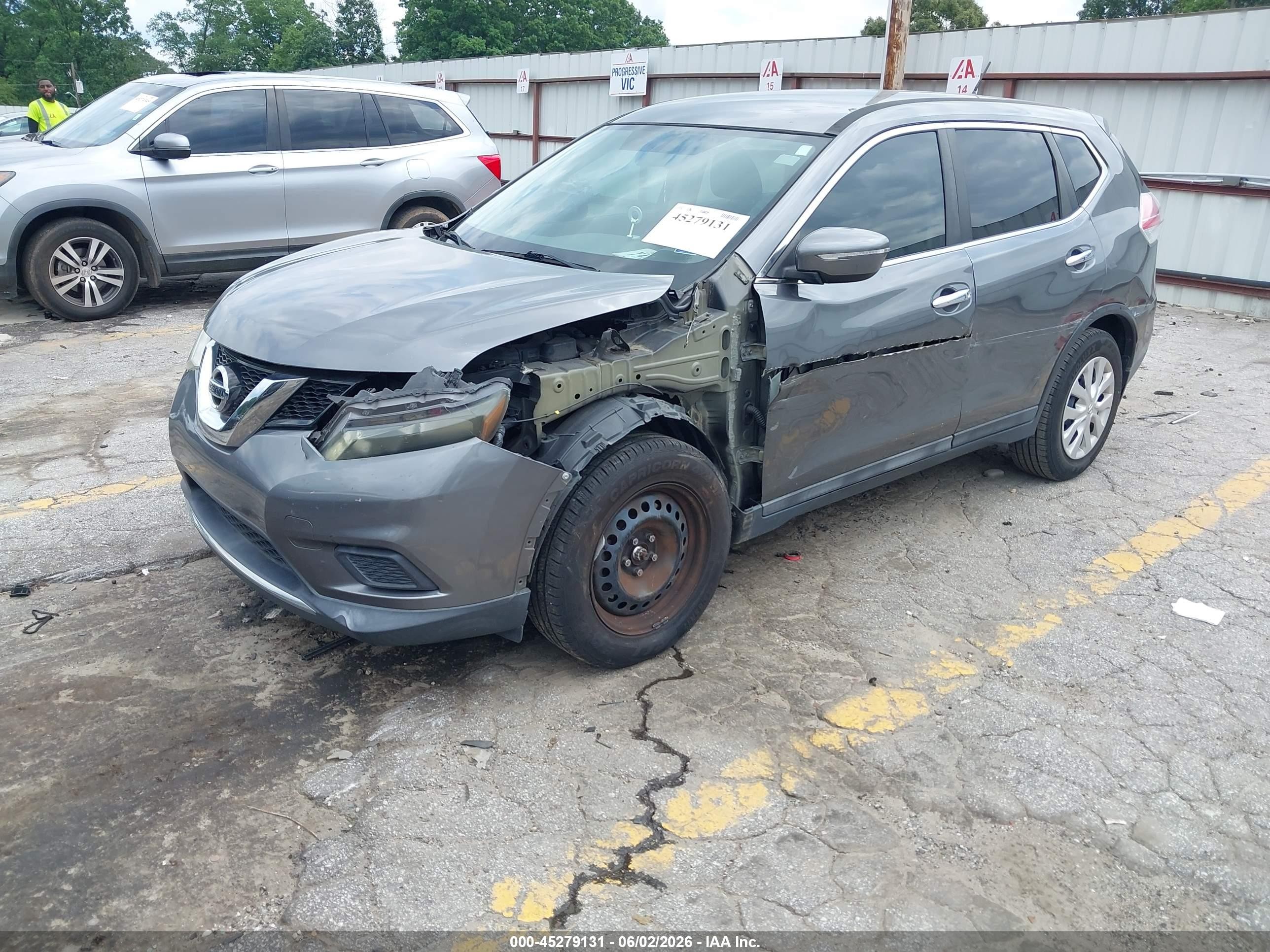 2015 Nissan Rogue S Gray vin: 5N1AT2ML8FC838355