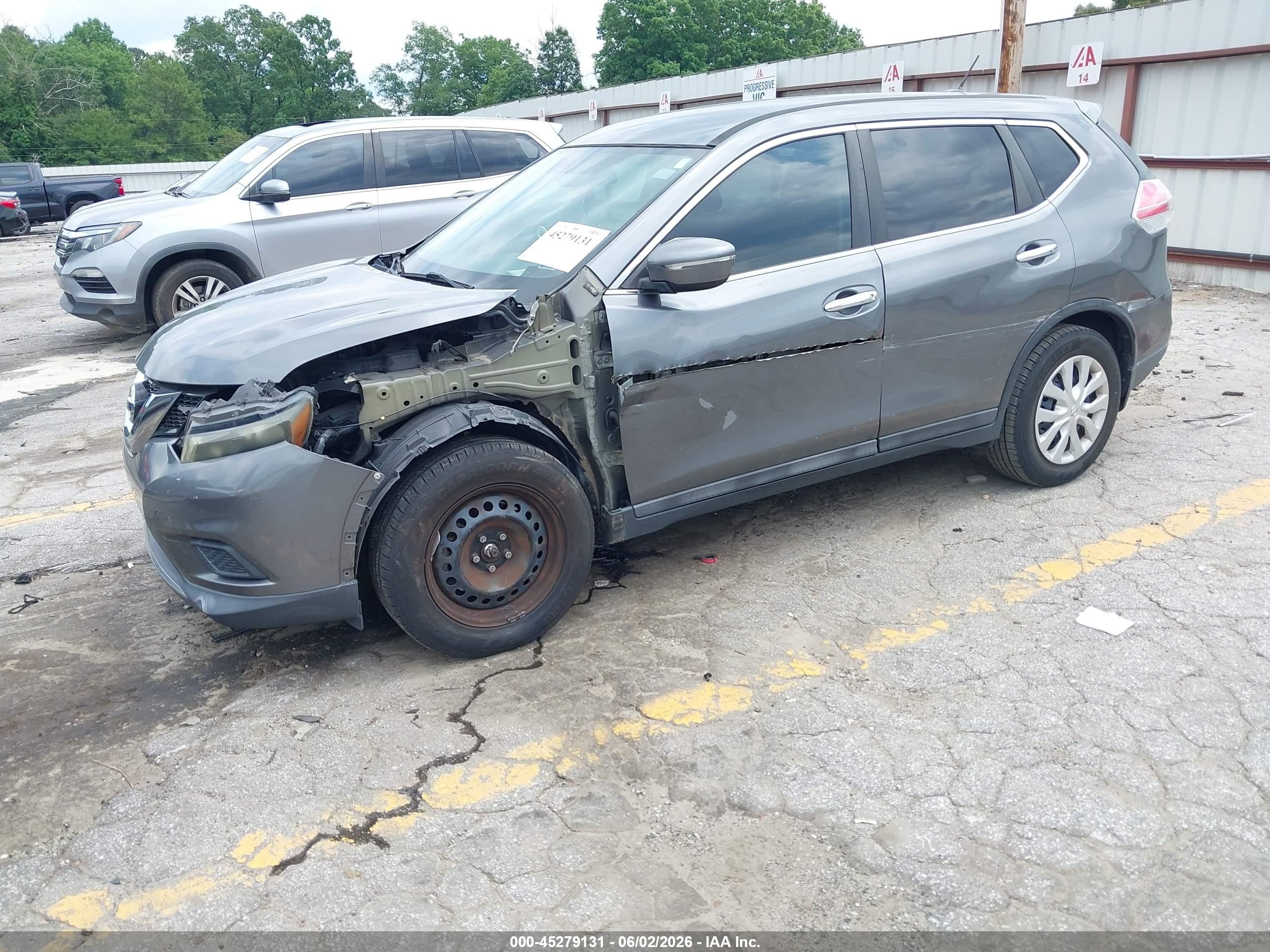 2015 Nissan Rogue S Gray vin: 5N1AT2ML8FC838355