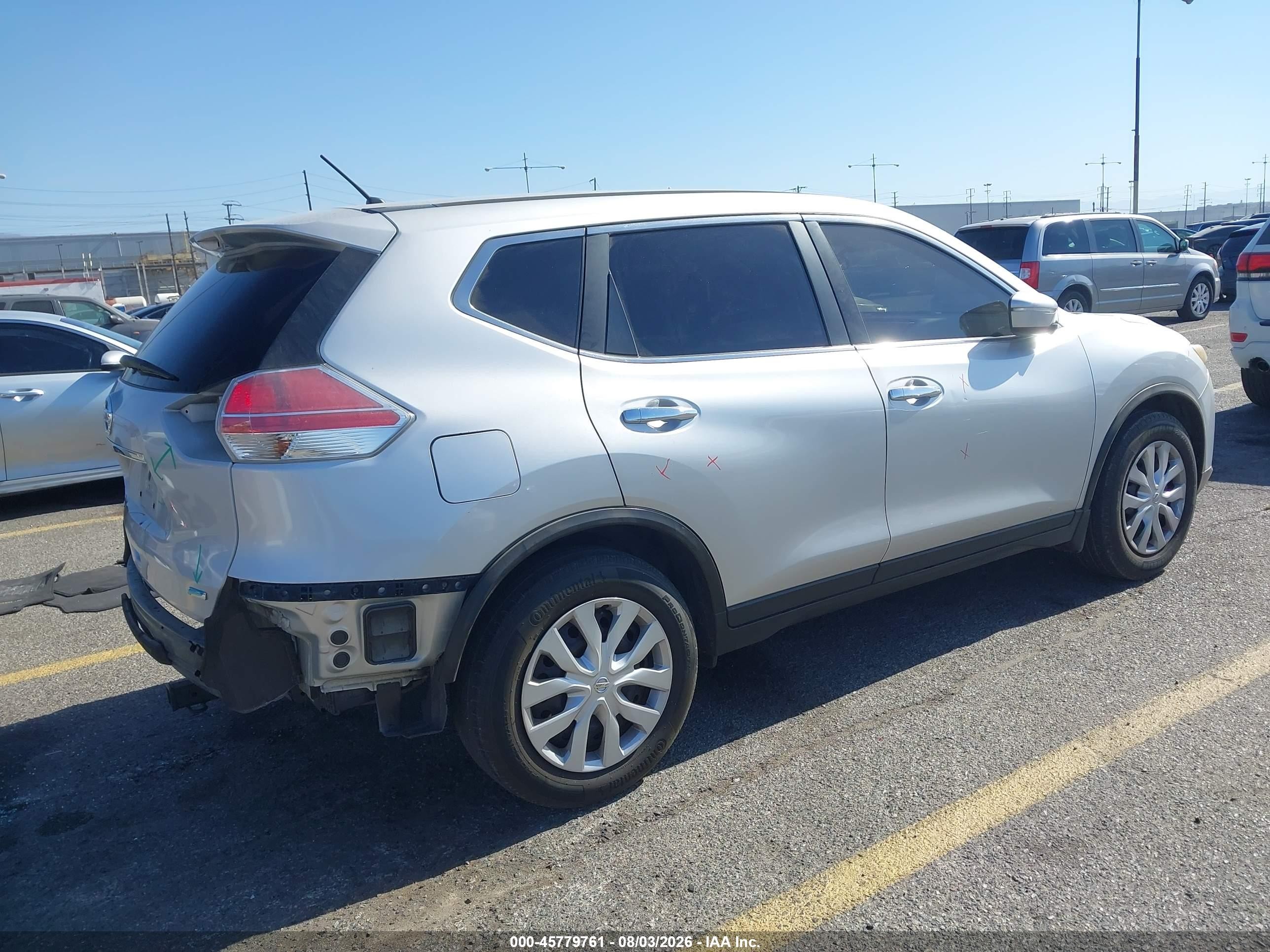 2014 Nissan Rogue S Silver vin: 5N1AT2ML9EC792176