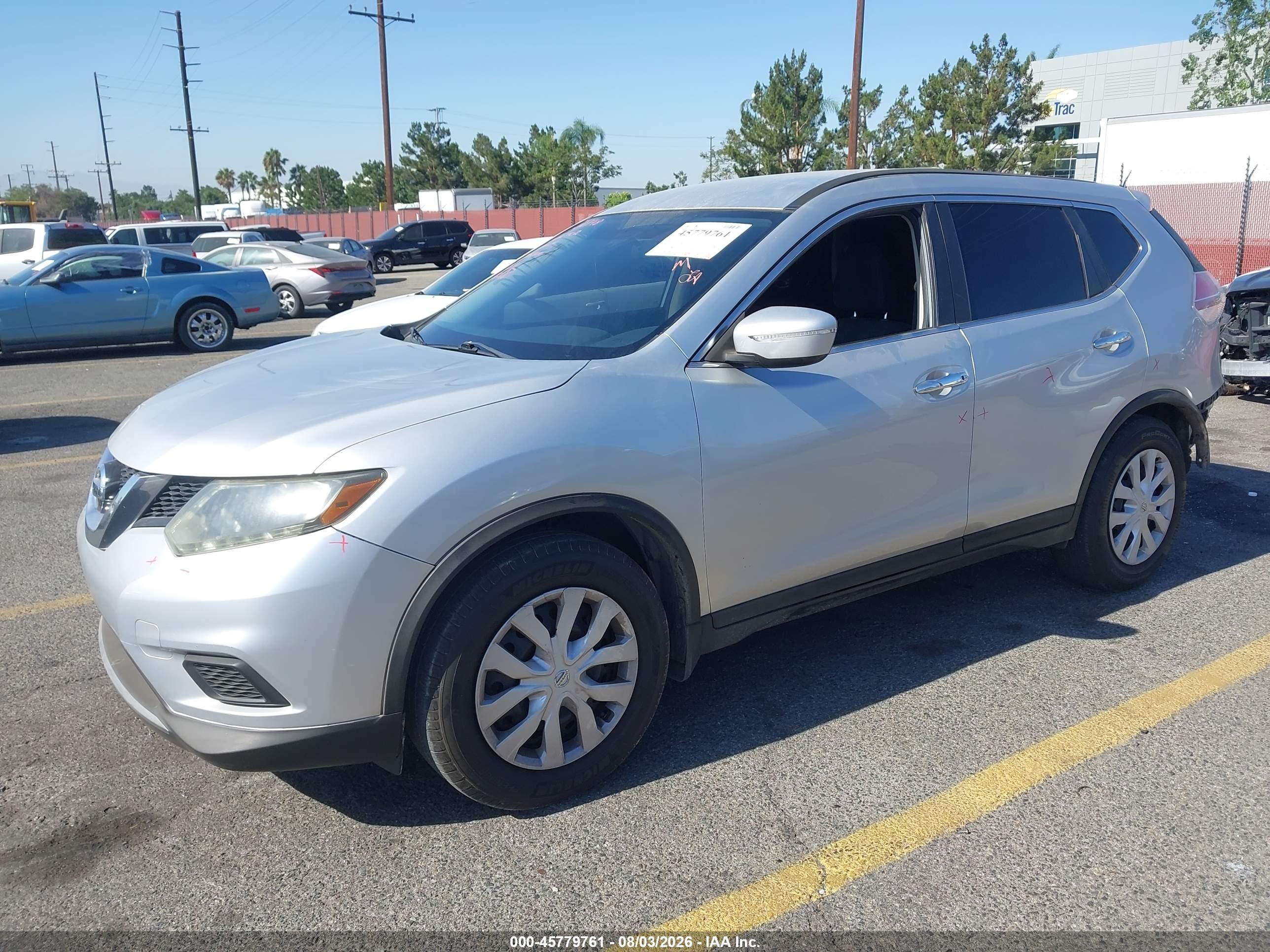 2014 Nissan Rogue S Silver vin: 5N1AT2ML9EC792176