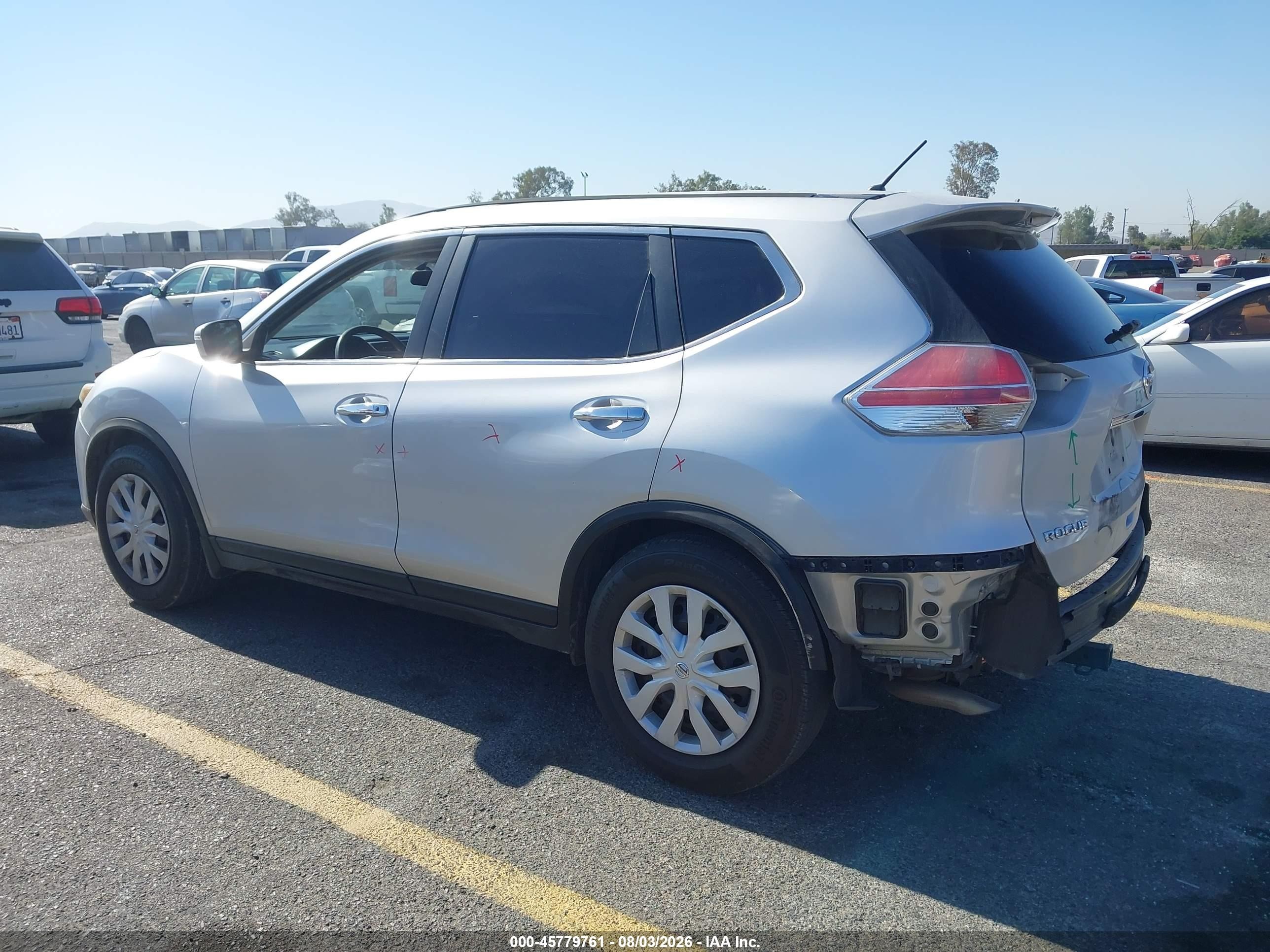2014 Nissan Rogue S Silver vin: 5N1AT2ML9EC792176