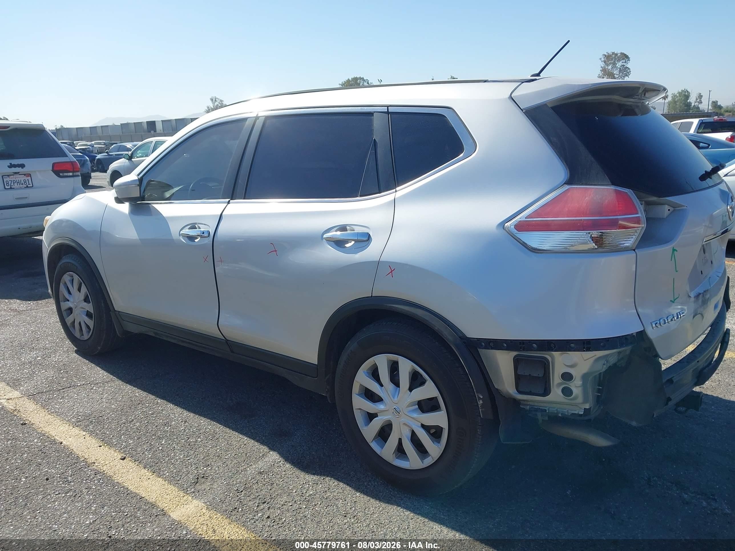 2014 Nissan Rogue S Silver vin: 5N1AT2ML9EC792176