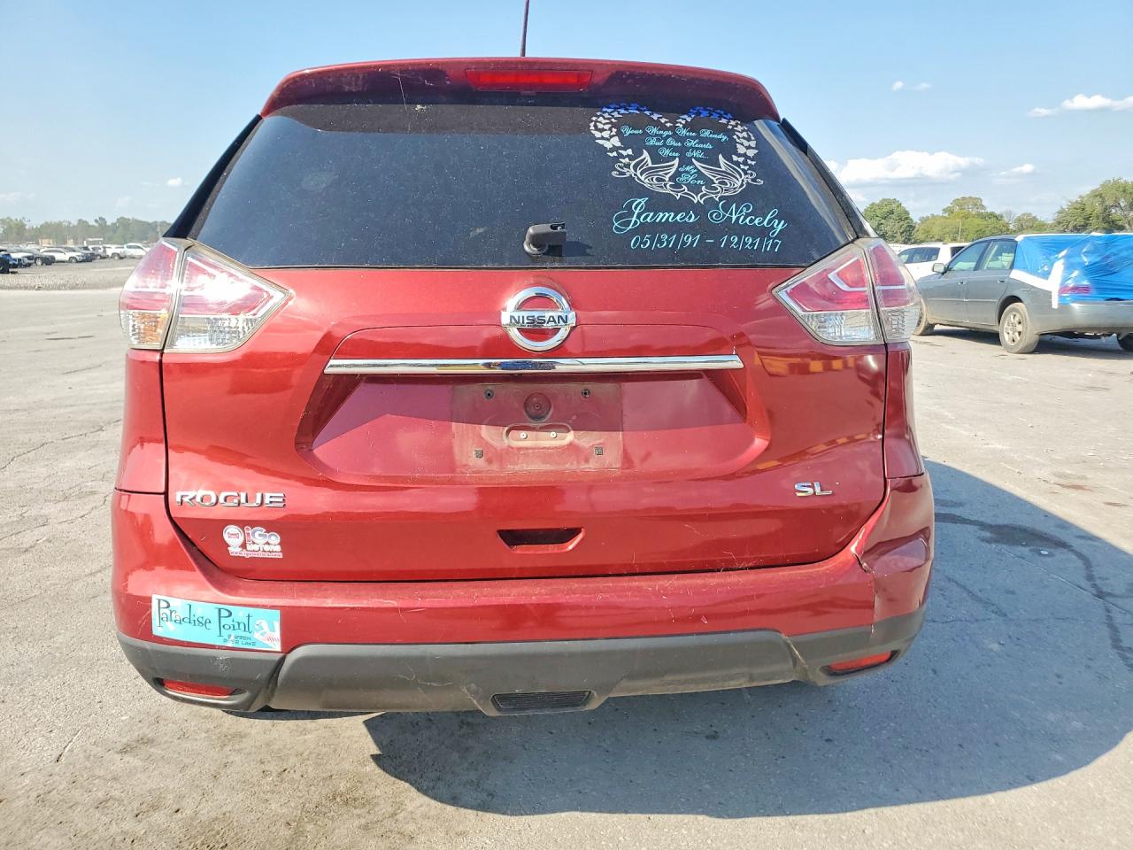 2014 Nissan Rogue S Red vin: 5N1AT2ML9EC852361