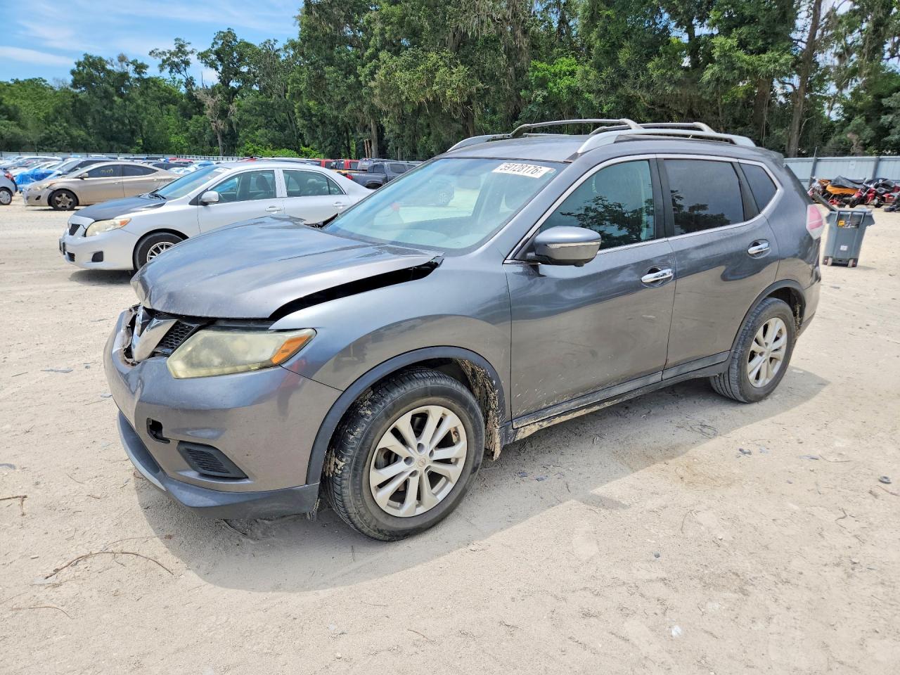 2014 Nissan Rogue Sv Gray vin: 5N1AT2ML9EC870021