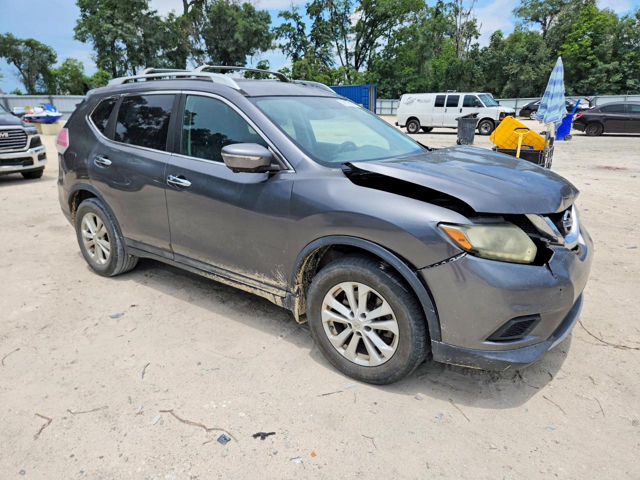 2014 Nissan Rogue Sv Серый vin: 5N1AT2ML9EC870021