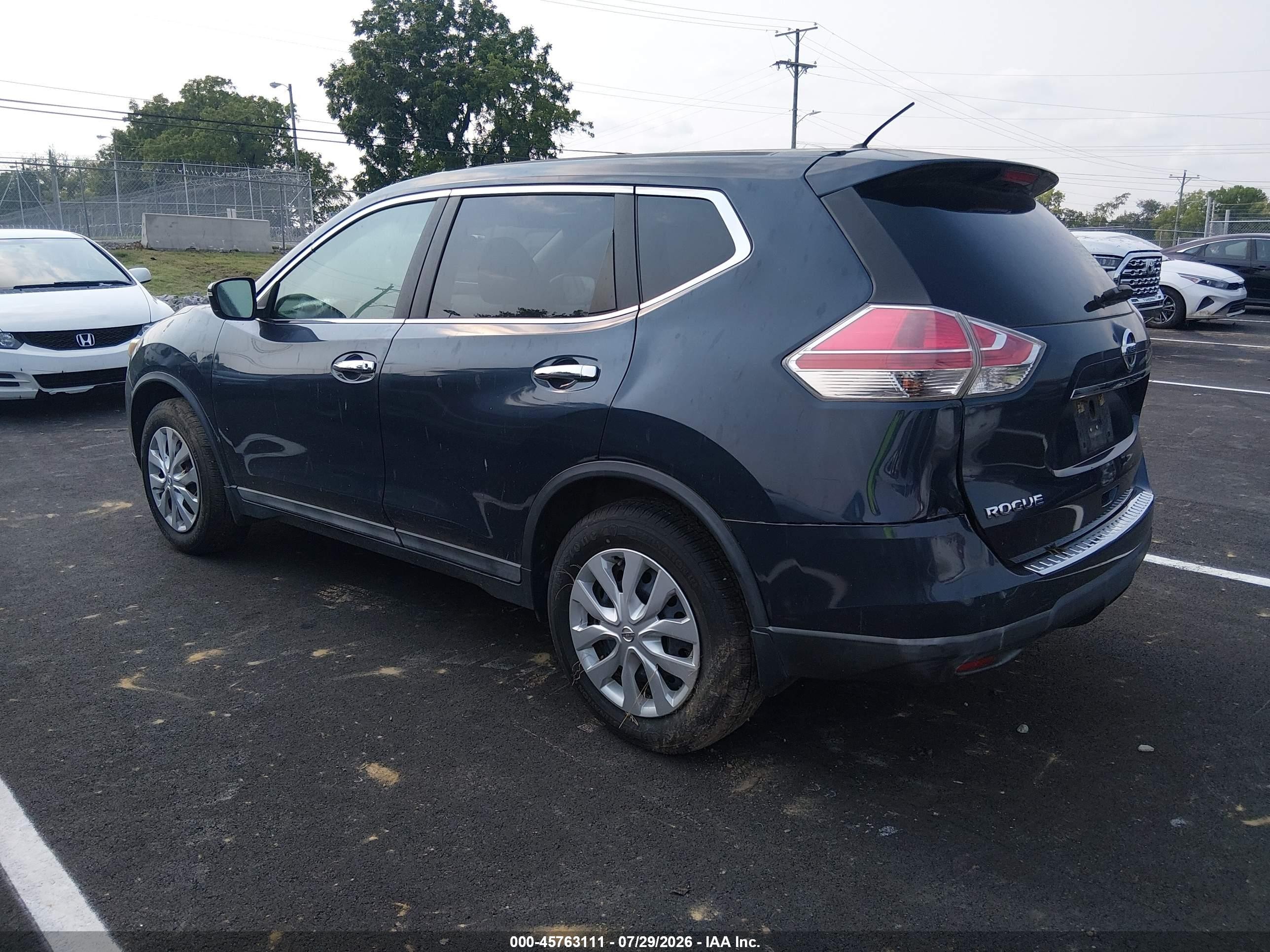2015 Nissan Rogue S Blue vin: 5N1AT2MLXFC810508