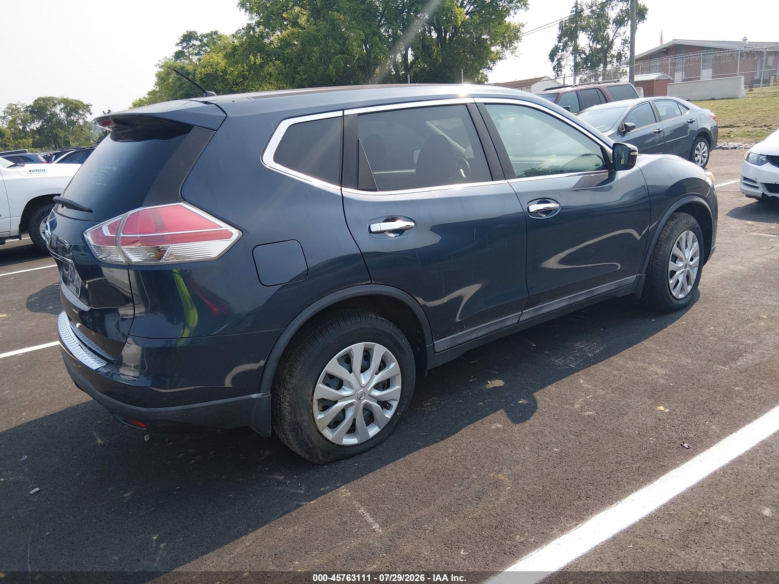 2015 Nissan Rogue S Blue vin: 5N1AT2MLXFC810508