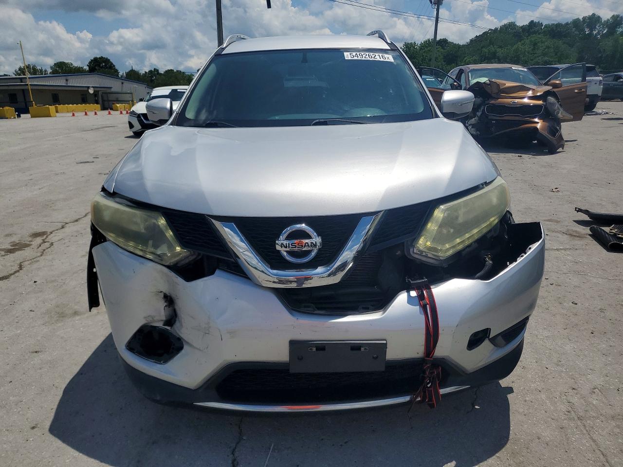 2014 Nissan Rogue Sv Silver vin: 5N1AT2MT0EC753170