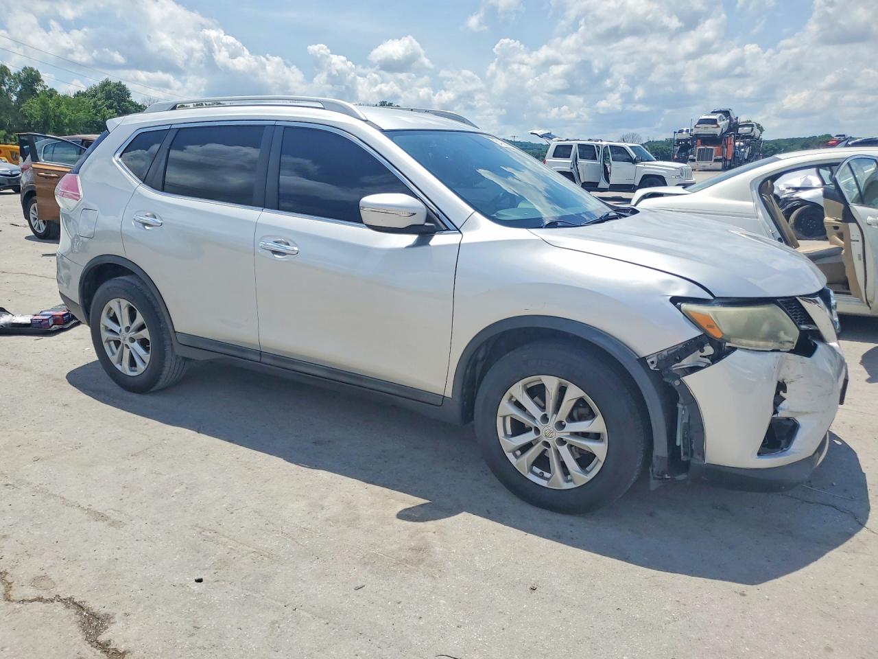 2014 Nissan Rogue Sv Silver vin: 5N1AT2MT0EC753170