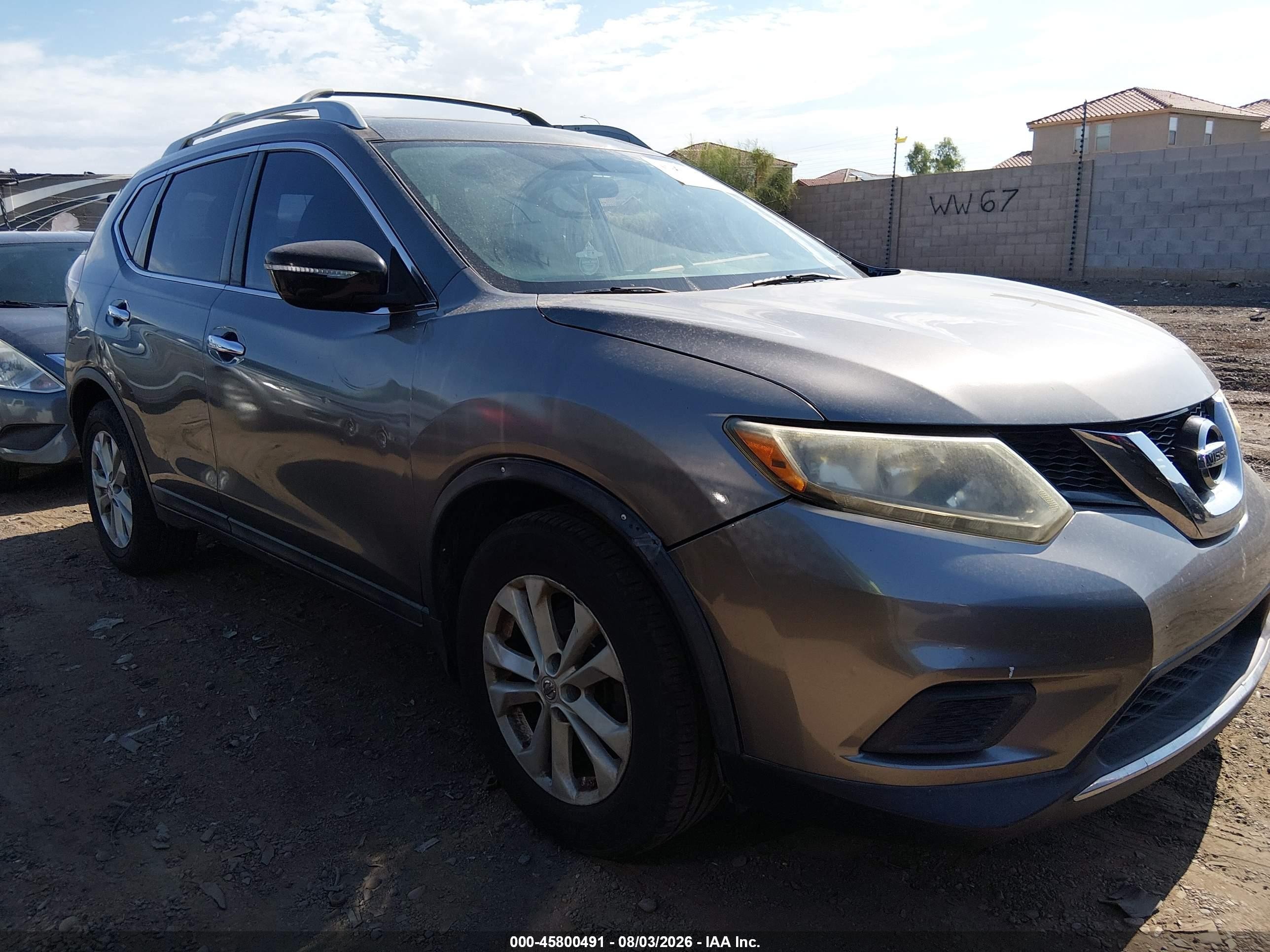2014 Nissan Rogue Sv Gray vin: 5N1AT2MT0EC775136