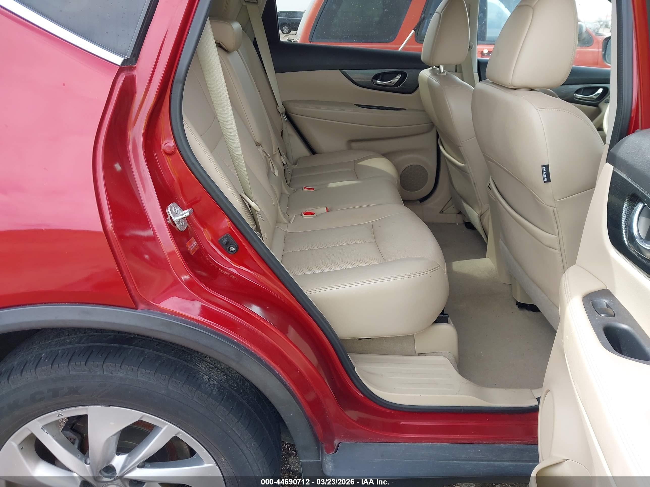 2014 Nissan Rogue Sl Red vin: 5N1AT2MT0EC785553
