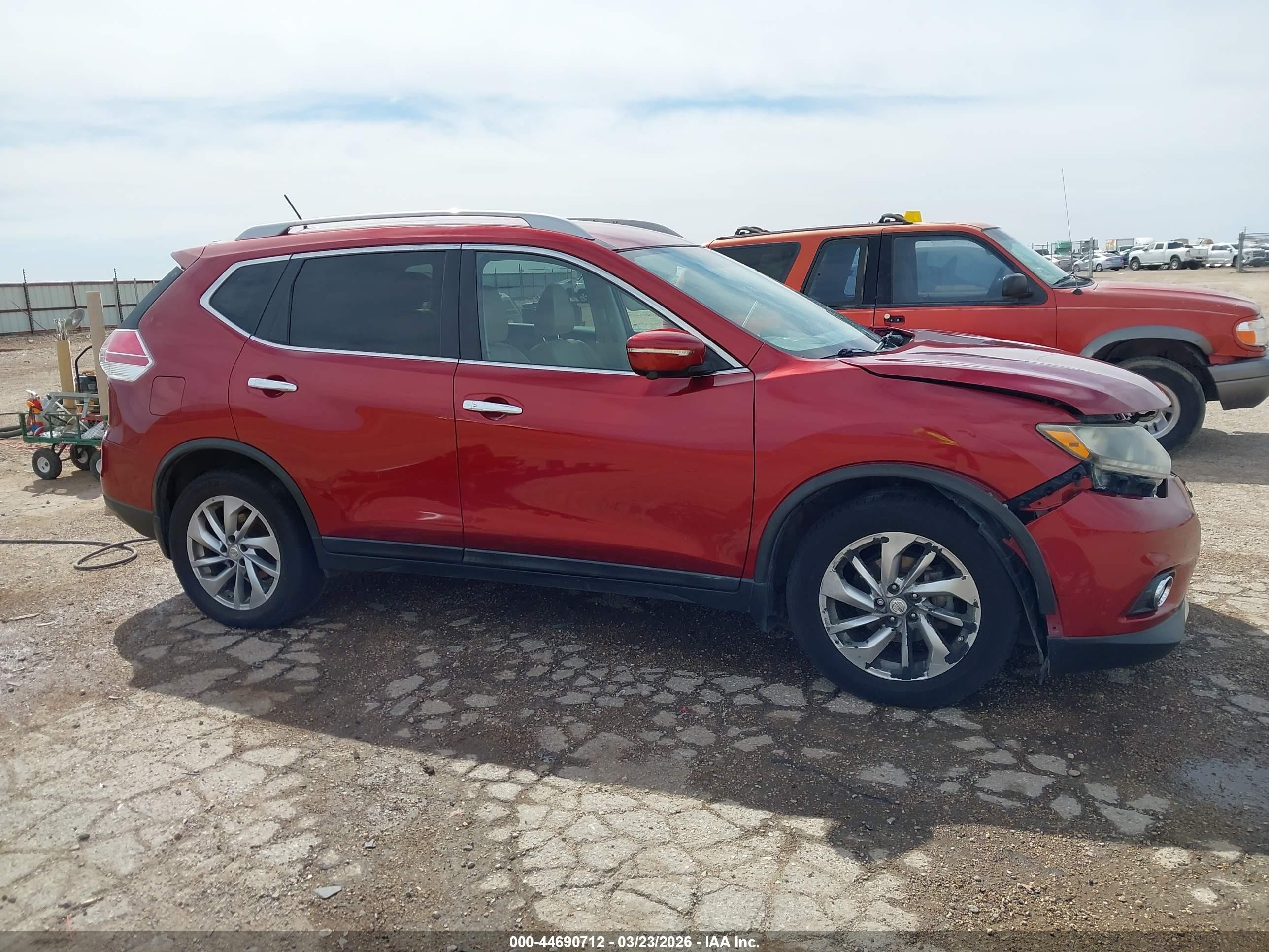 2014 Nissan Rogue Sl Red vin: 5N1AT2MT0EC785553