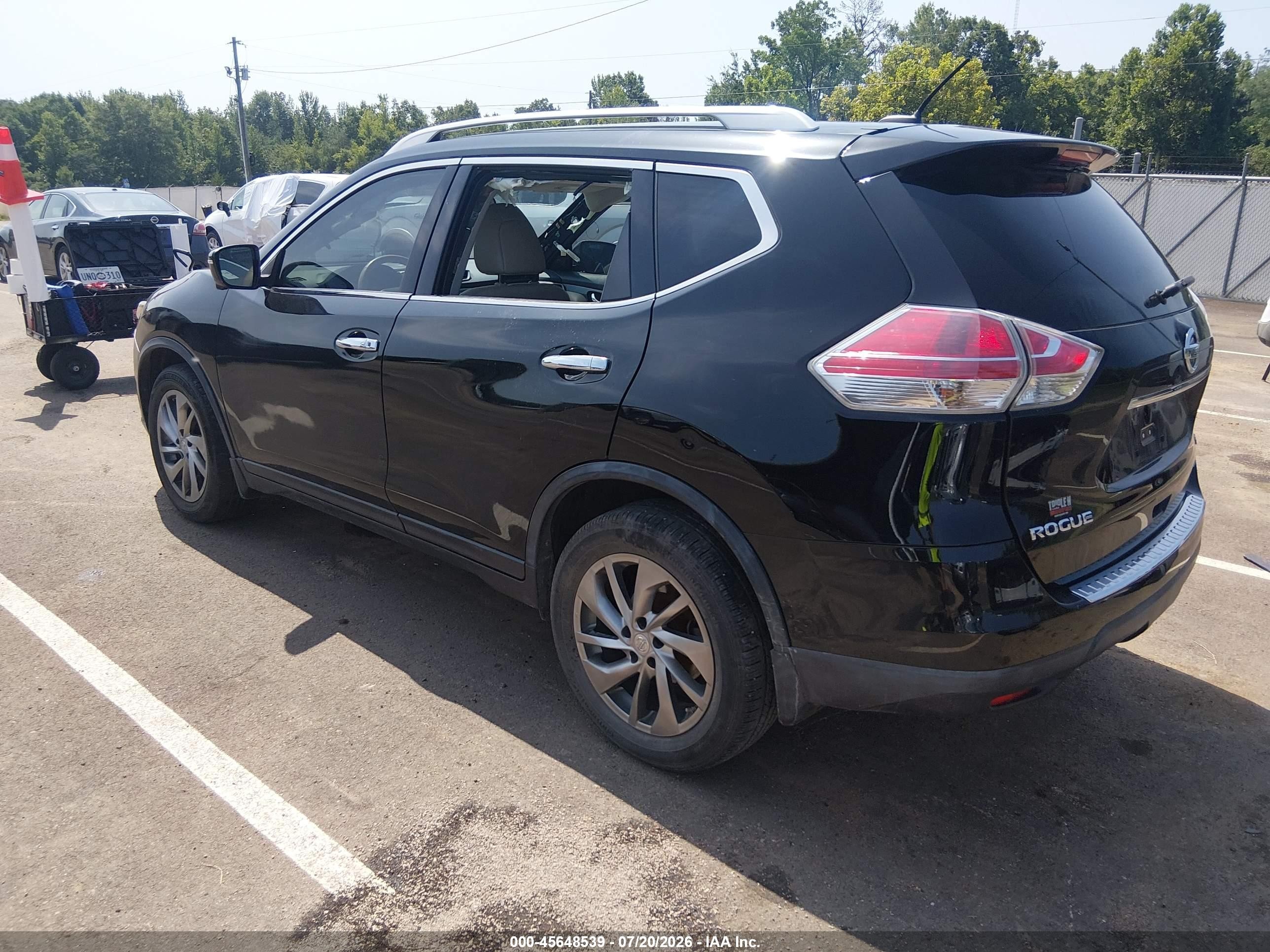 2014 Nissan Rogue Sl Black vin: 5N1AT2MT0EC811665