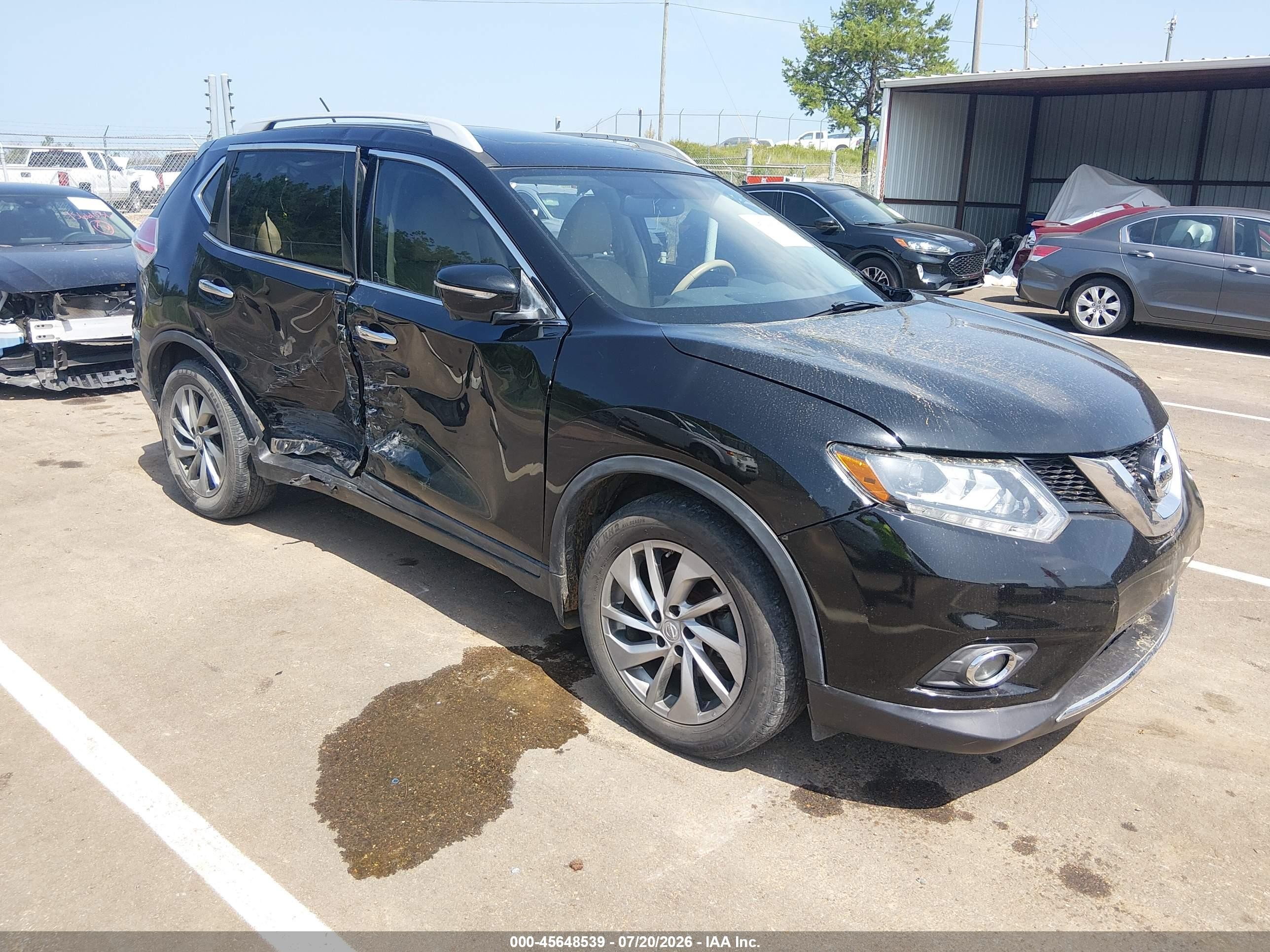 2014 Nissan Rogue Sl Black vin: 5N1AT2MT0EC811665