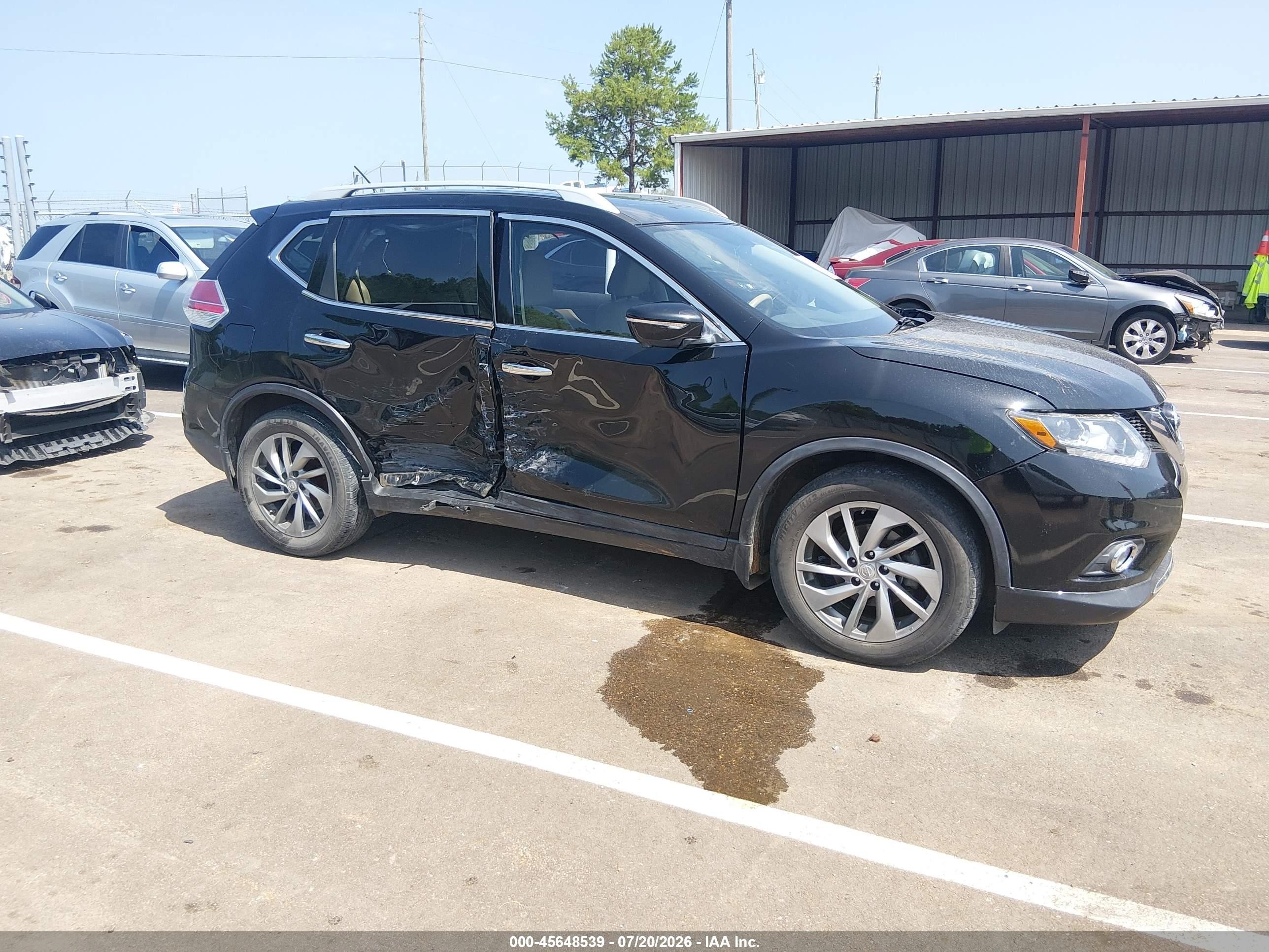 2014 Nissan Rogue Sl Black vin: 5N1AT2MT0EC811665
