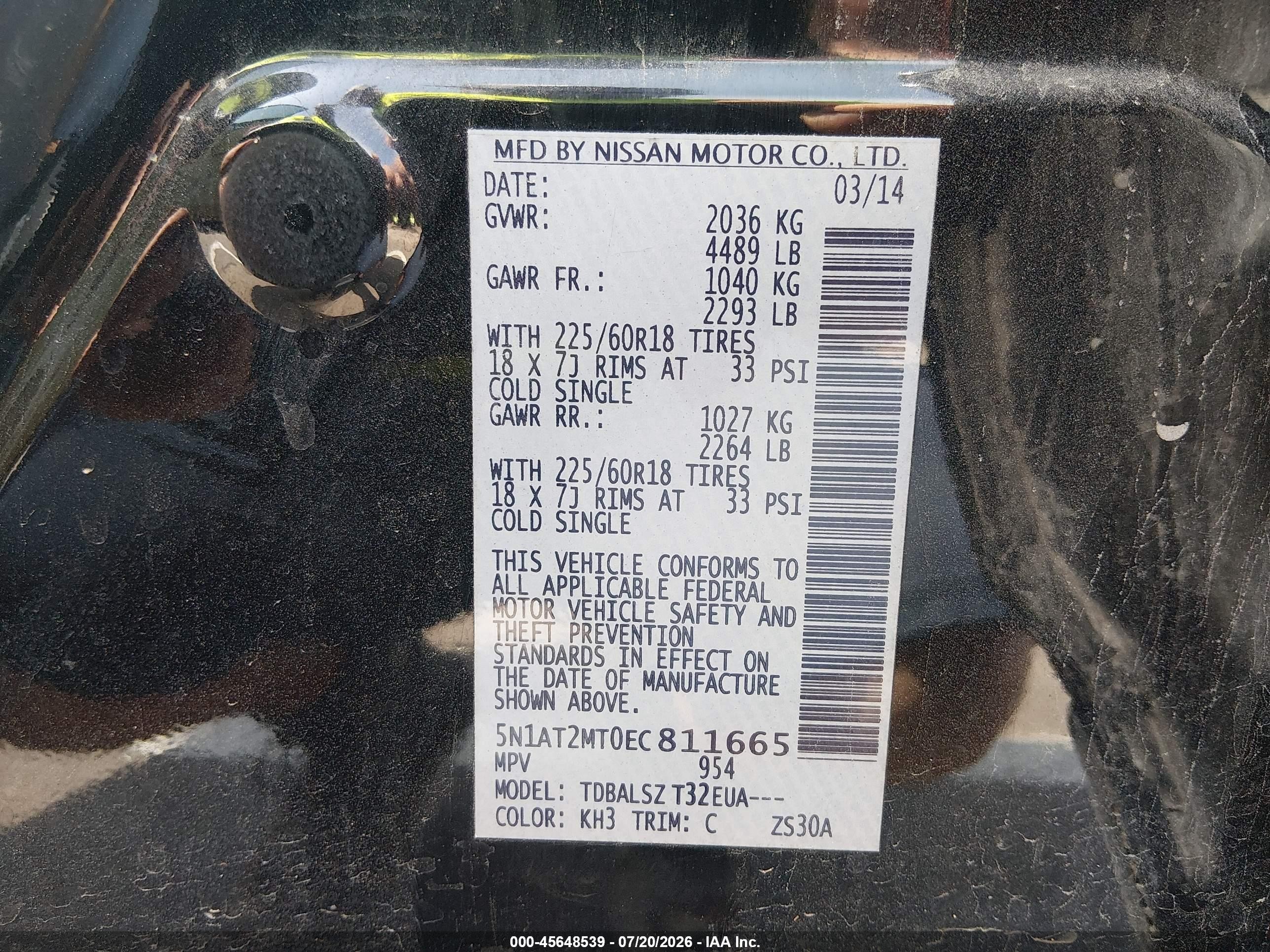 2014 Nissan Rogue Sl Black vin: 5N1AT2MT0EC811665