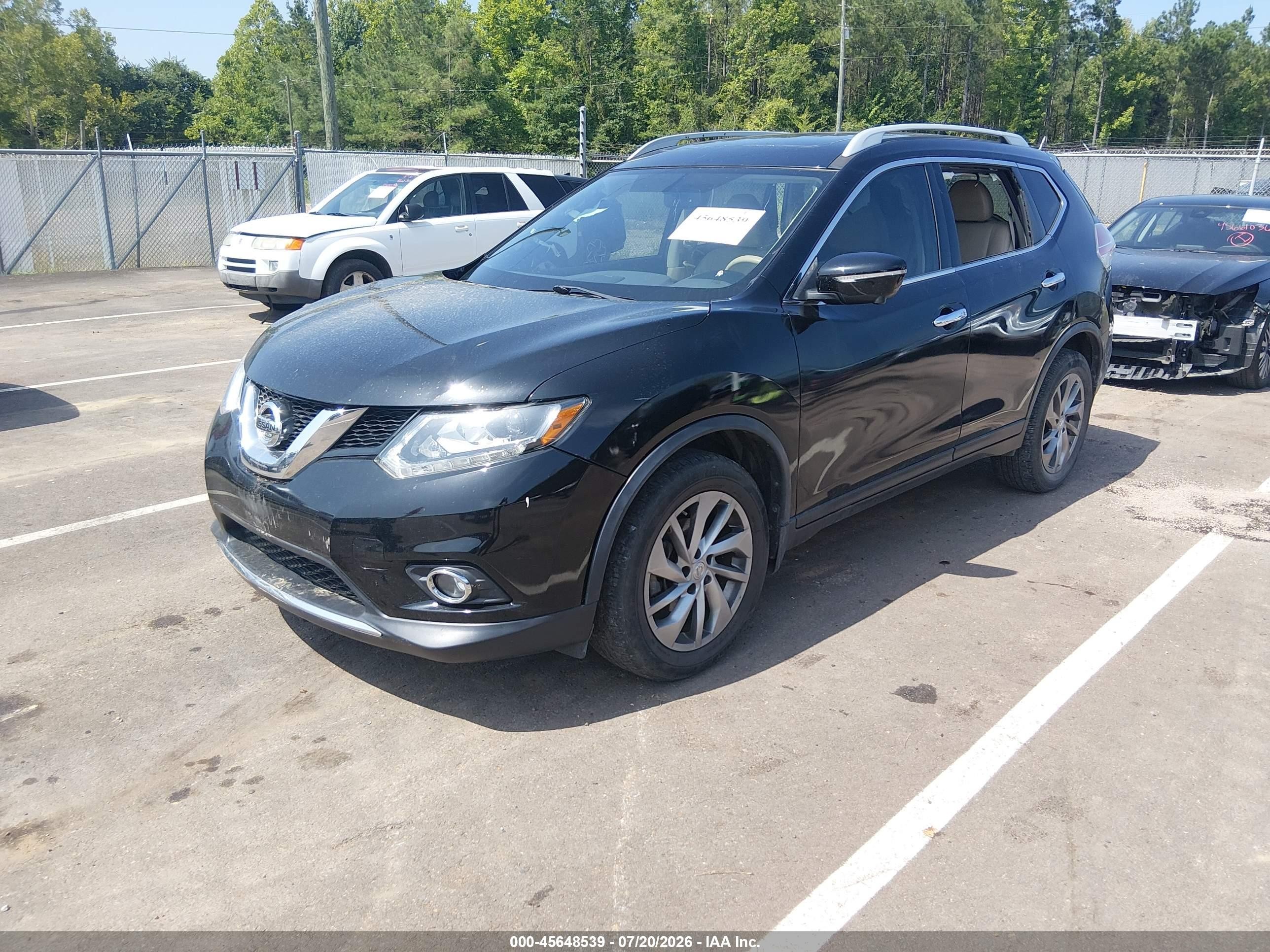 2014 Nissan Rogue Sl Black vin: 5N1AT2MT0EC811665