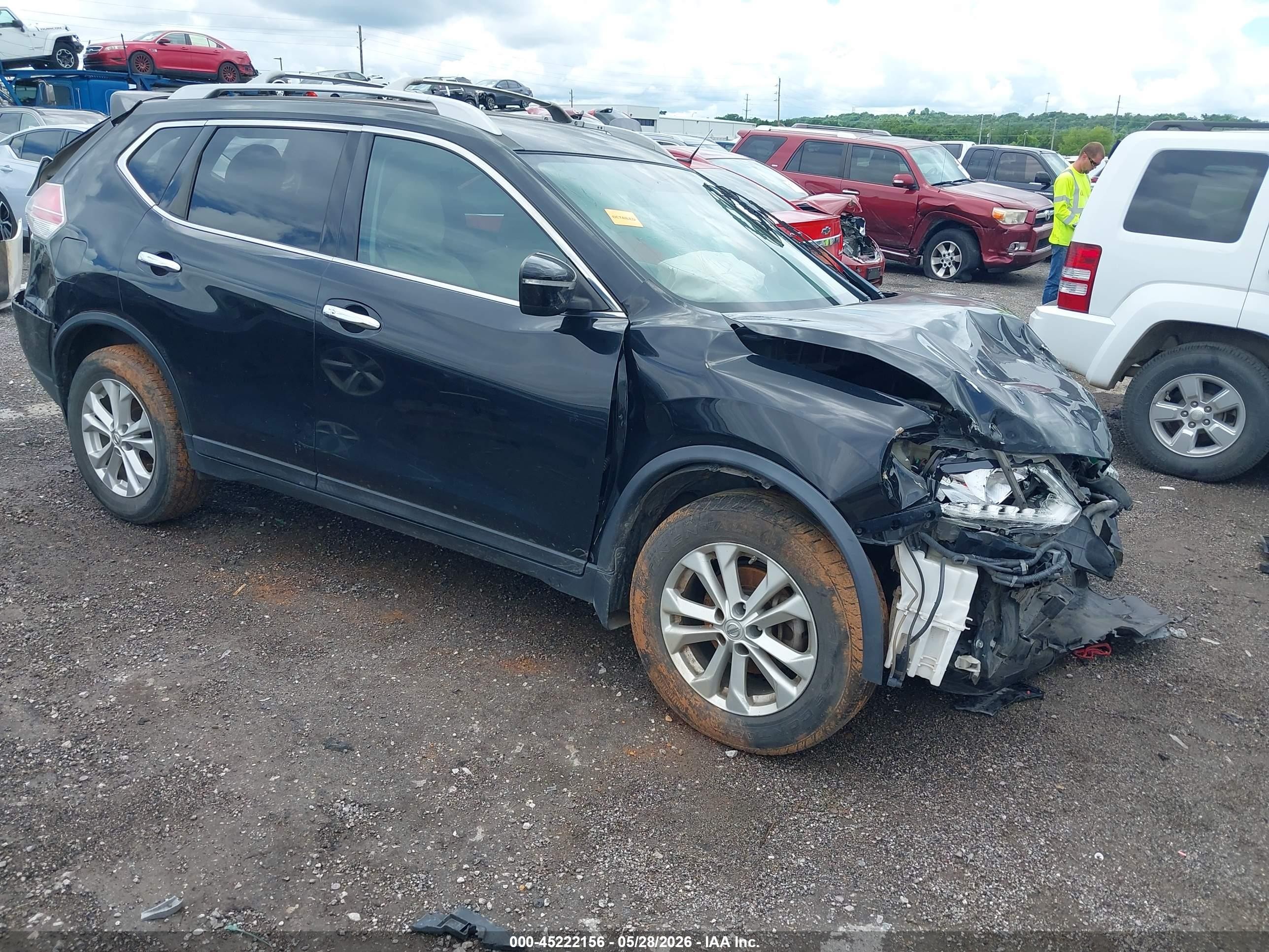 2014 Nissan Rogue Sv Black vin: 5N1AT2MT0EC817725