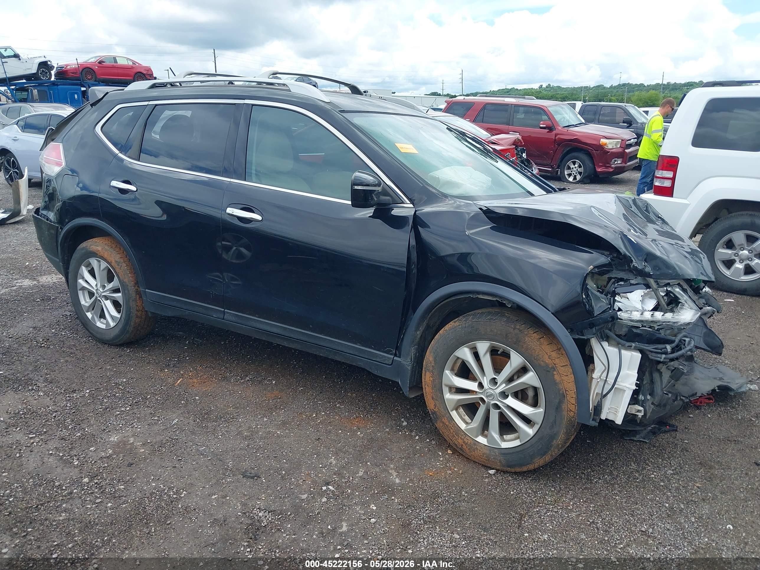 2014 Nissan Rogue Sv Black vin: 5N1AT2MT0EC817725
