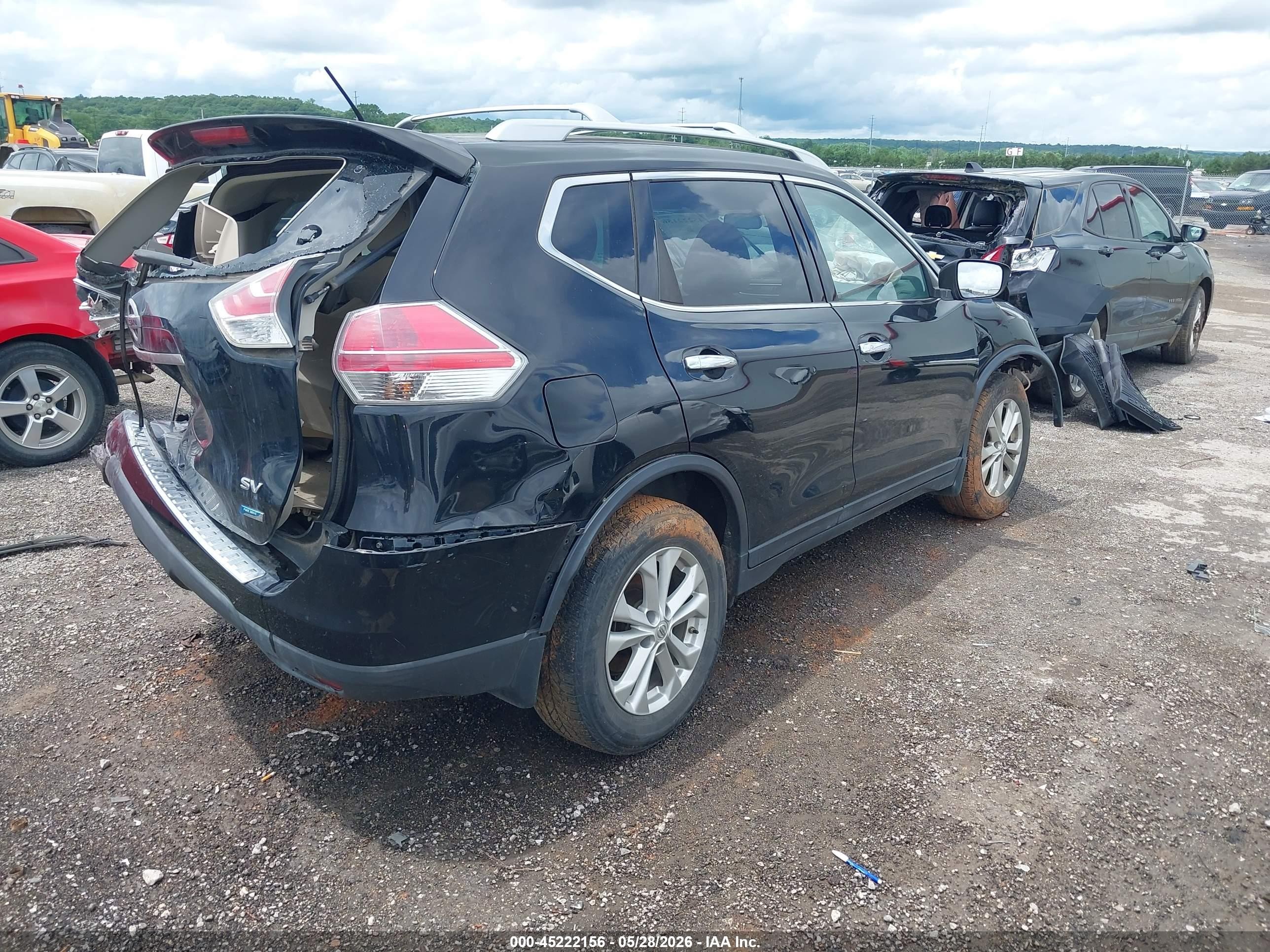 2014 Nissan Rogue Sv Black vin: 5N1AT2MT0EC817725