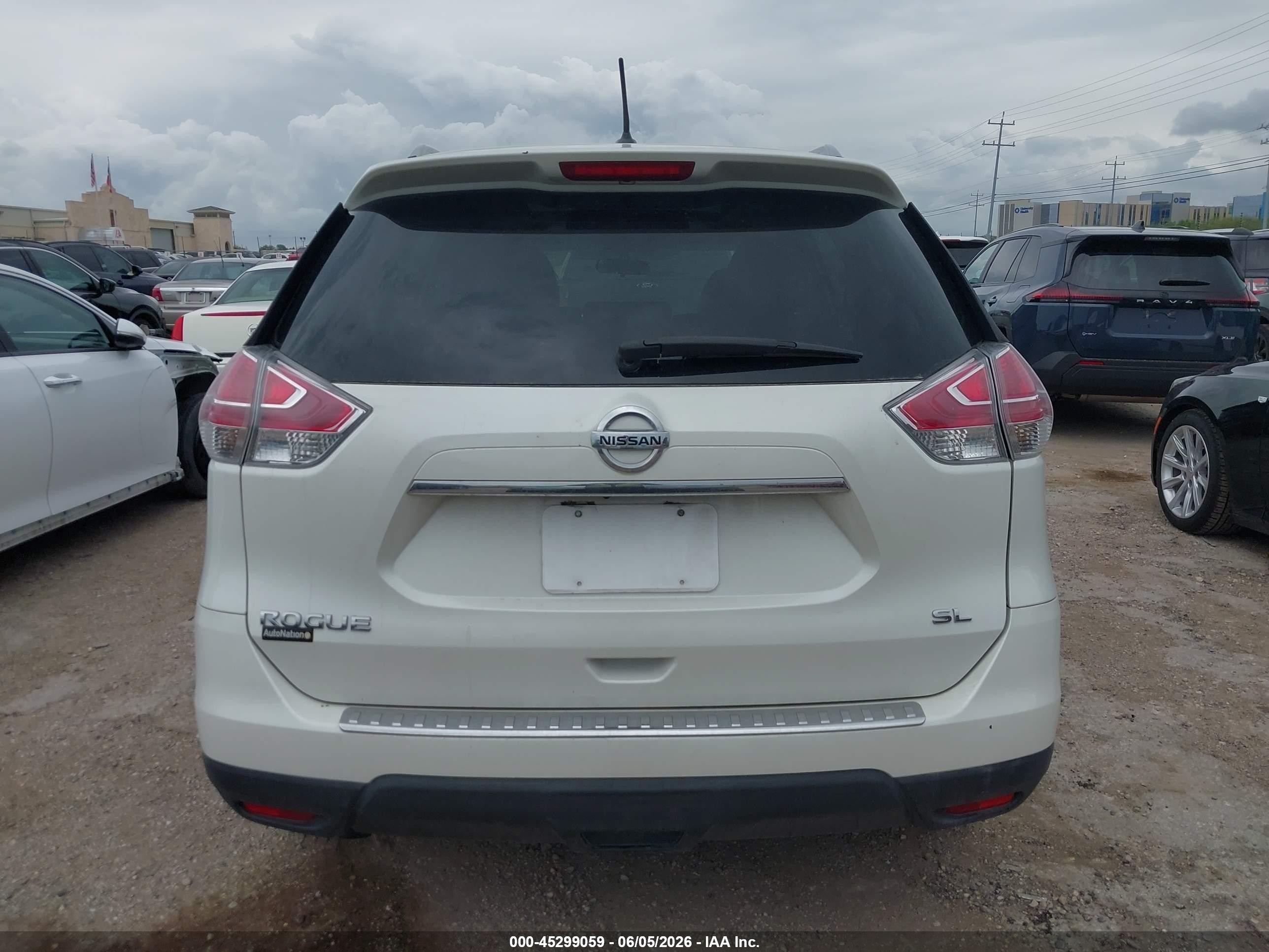 2015 Nissan Rogue Sl White vin: 5N1AT2MT0FC754594