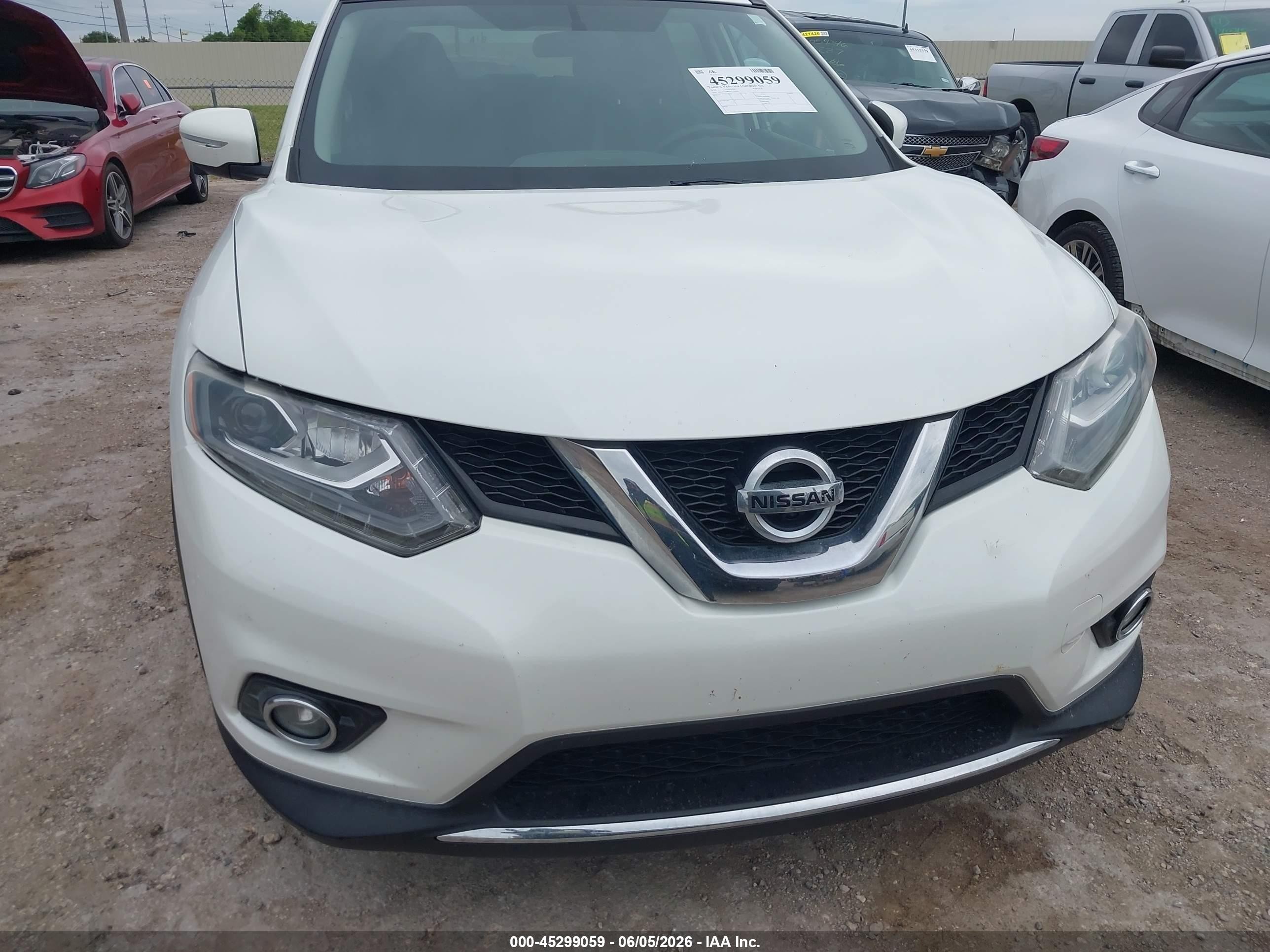 2015 Nissan Rogue Sl White vin: 5N1AT2MT0FC754594
