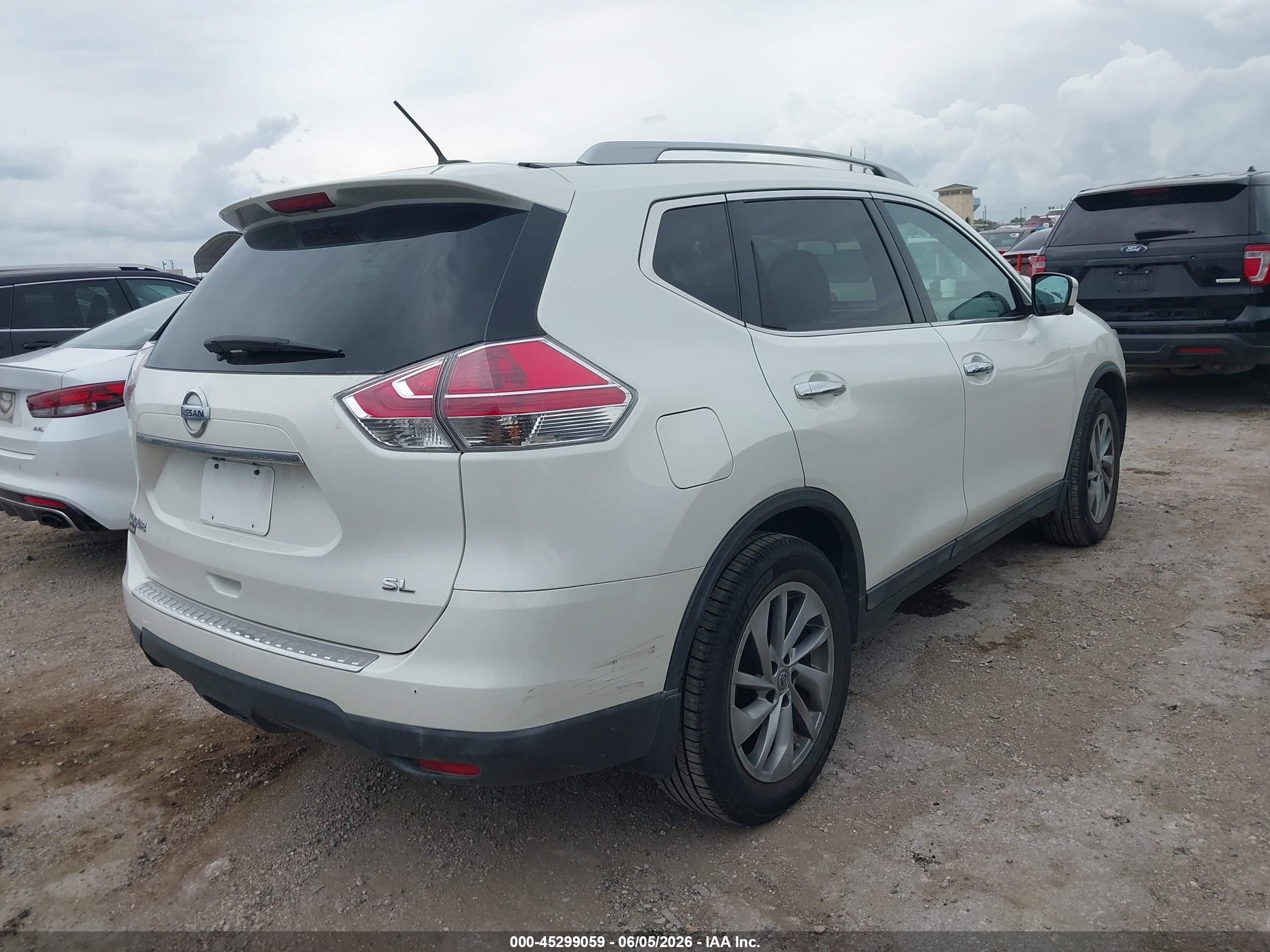 2015 Nissan Rogue Sl White vin: 5N1AT2MT0FC754594
